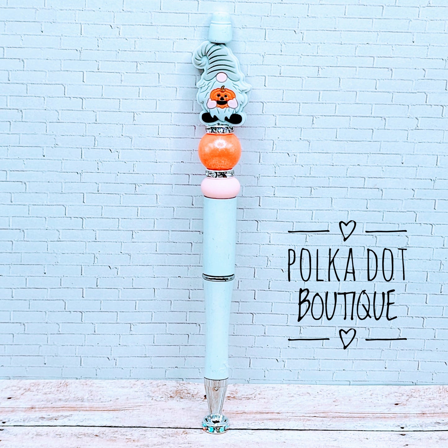 Gnome Pumpkin Silicone Beaded Pen