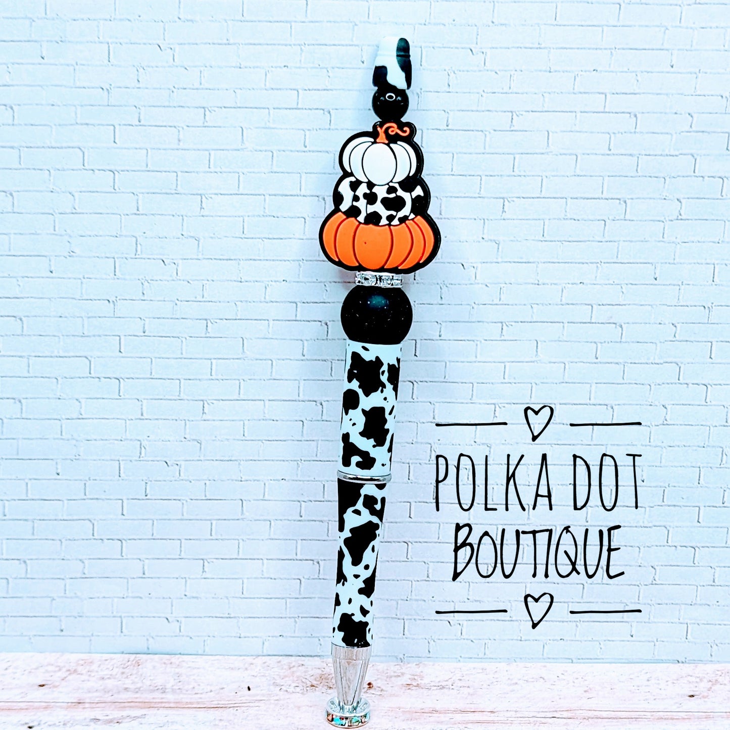 Fall Pumpkin Silicone Beaded Pen