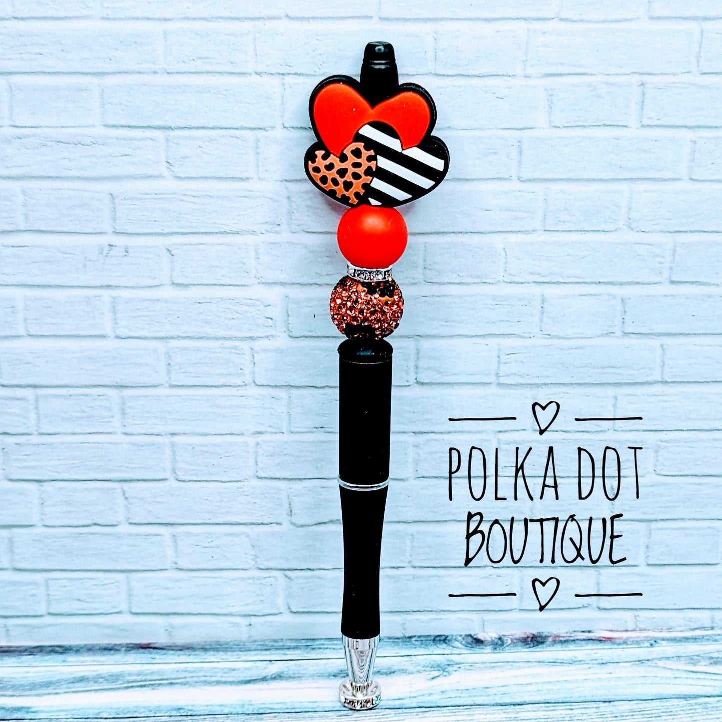 Heart Silicone Beaded Pen