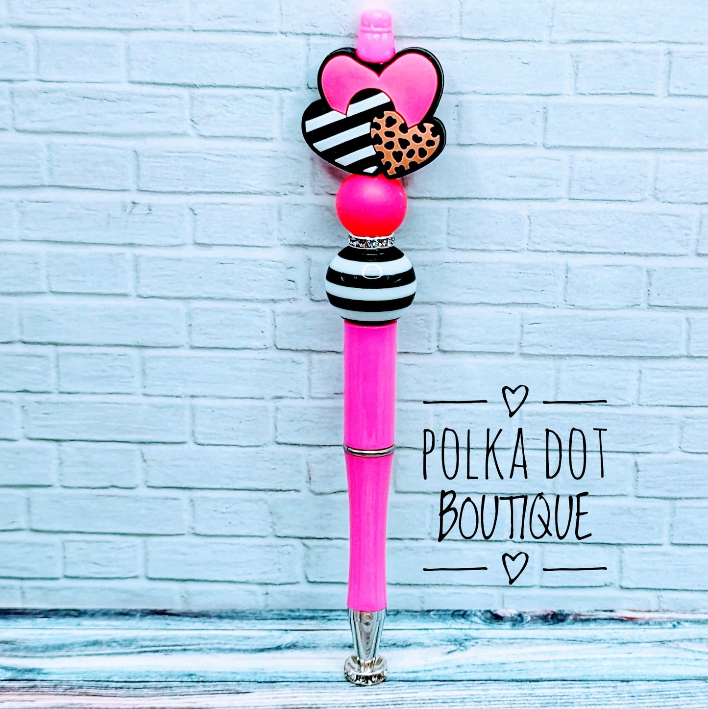 Heart Silicone Beaded Pen