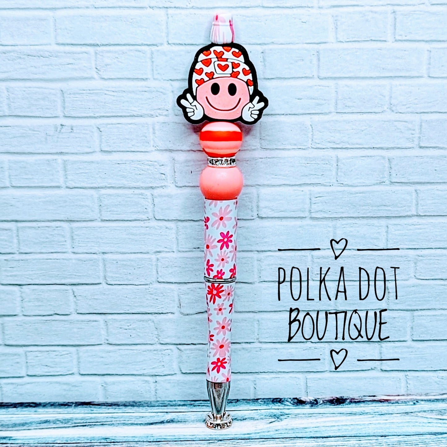 Happy Face Silicone Beaded Pen