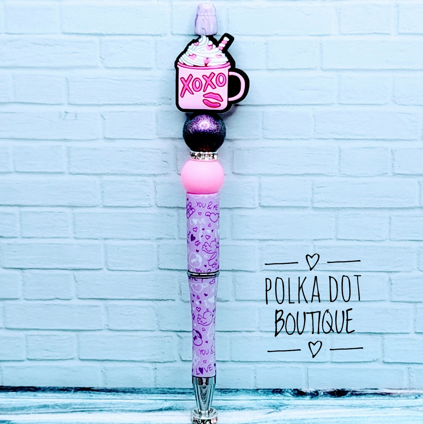 Xoxo Coffee Mug Silicone Beaded Pen