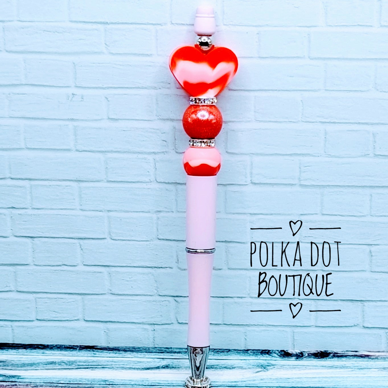 Heart Silicone Beaded Pen