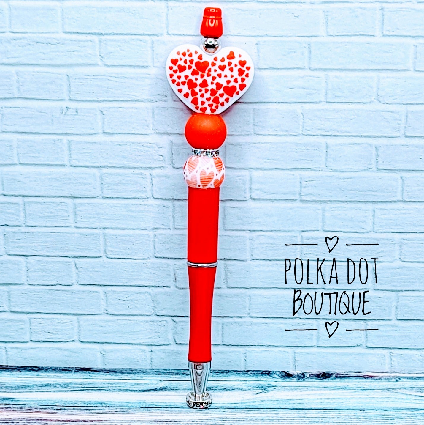 Heart Silicone Beaded Pen