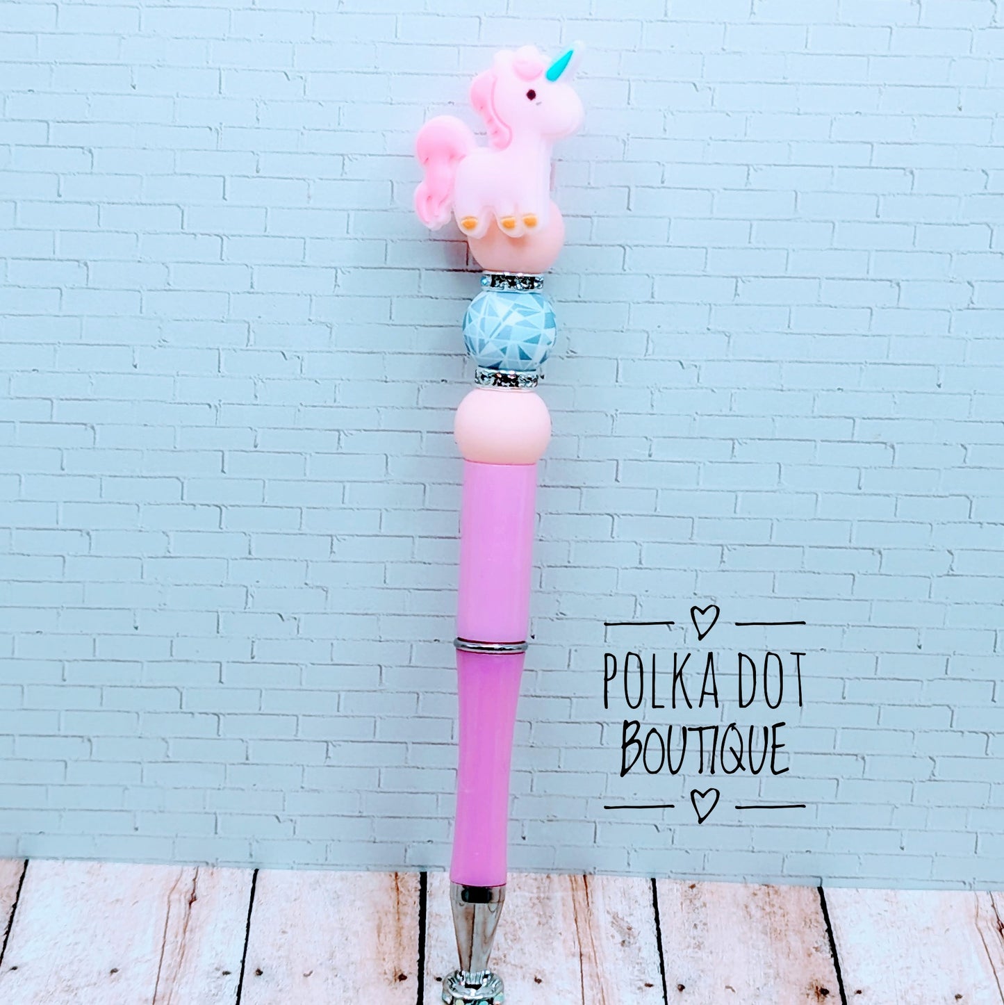 Unicorn Silicone Beaded Pen