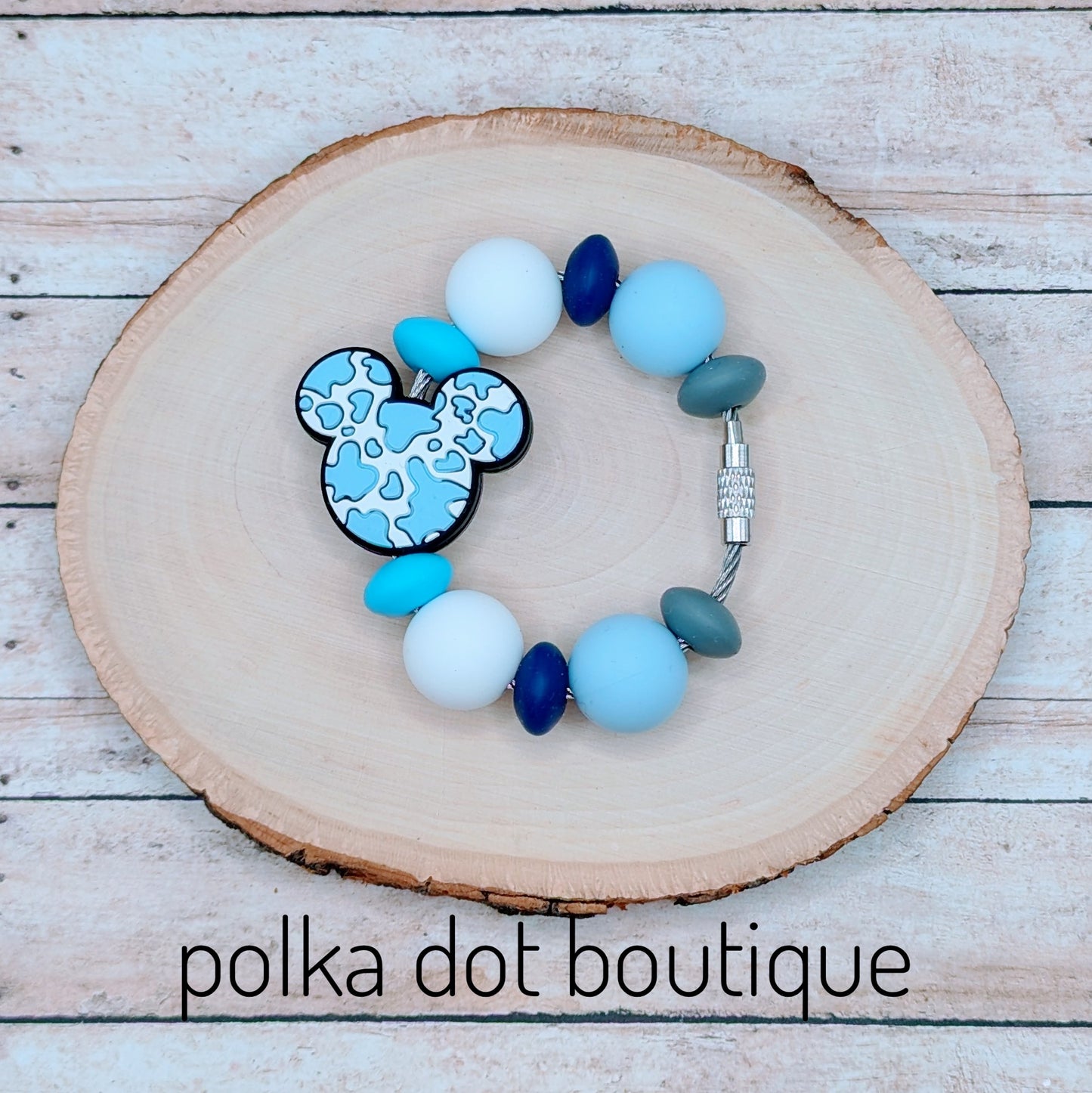 Mickey Blue Cheetah Cup Charm