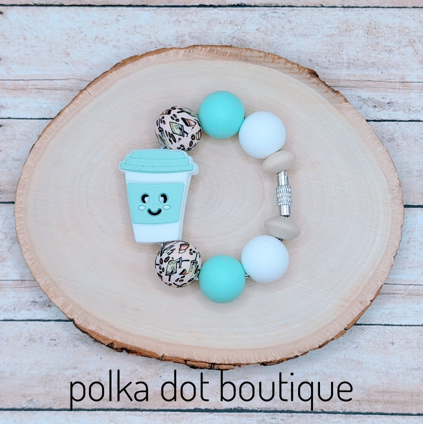 Coffee Teal Cup Charm