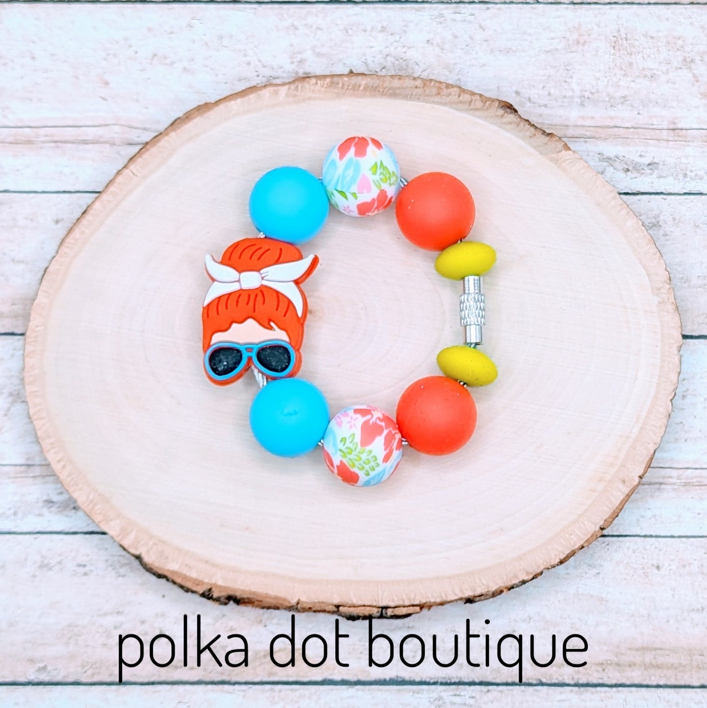Mom Bun Red Hair Cup Charm