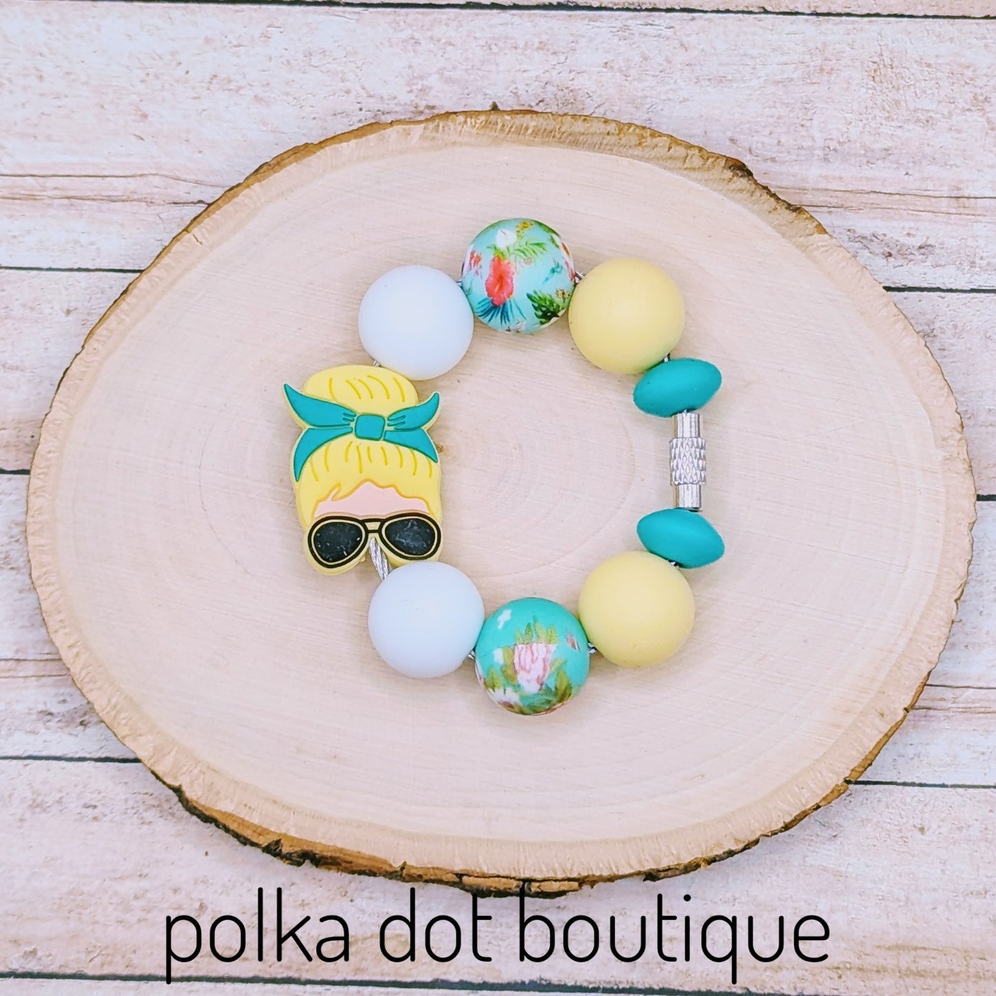 Mom Bun Blonde Hair Cup Charm