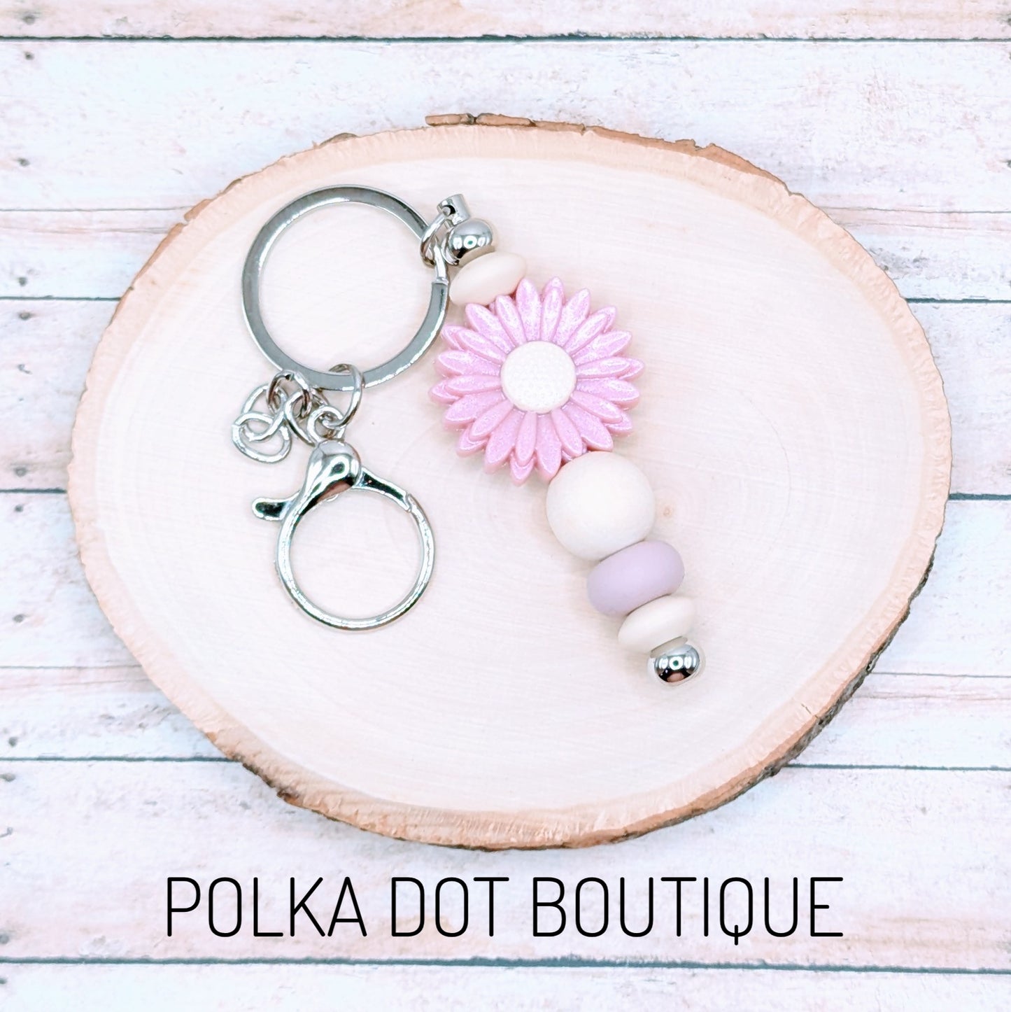 Flower Mauve Silicone Keychain