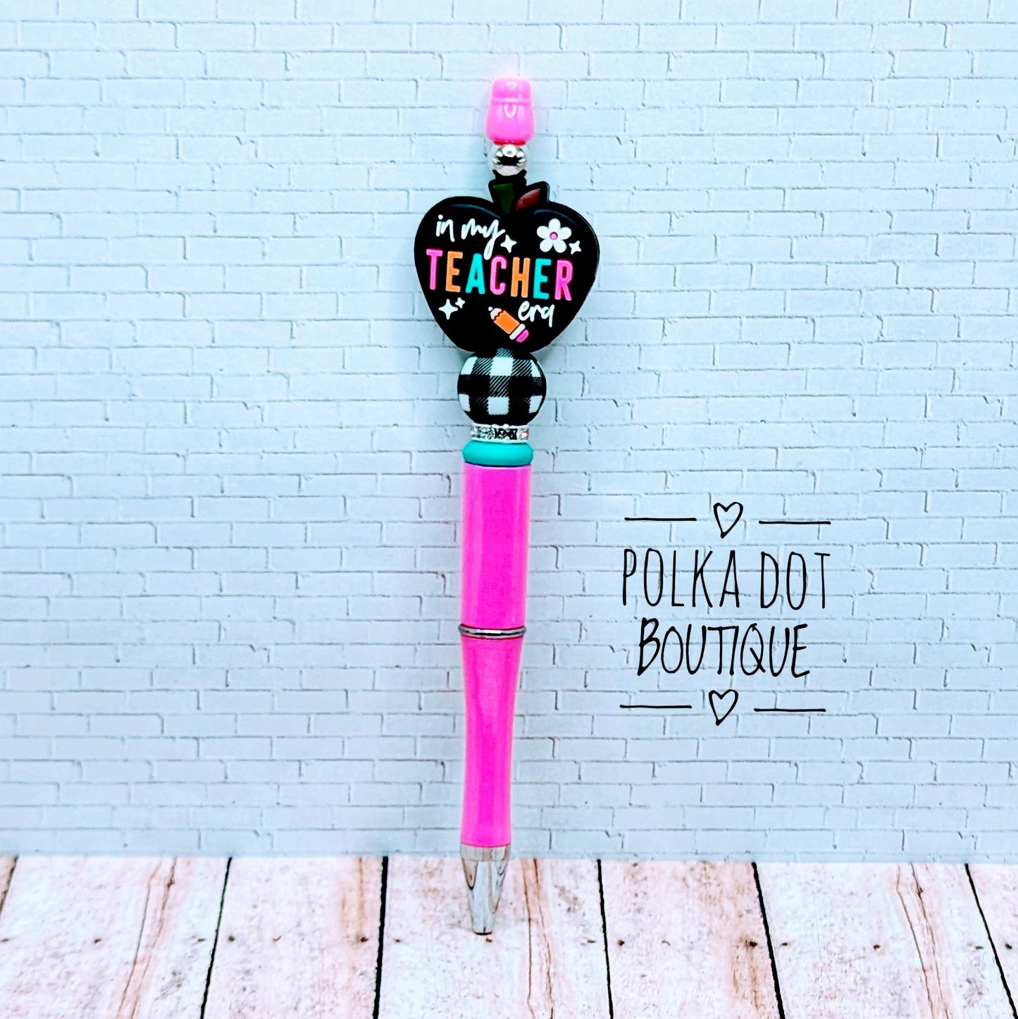 Teacher Silicone Beaded Pen