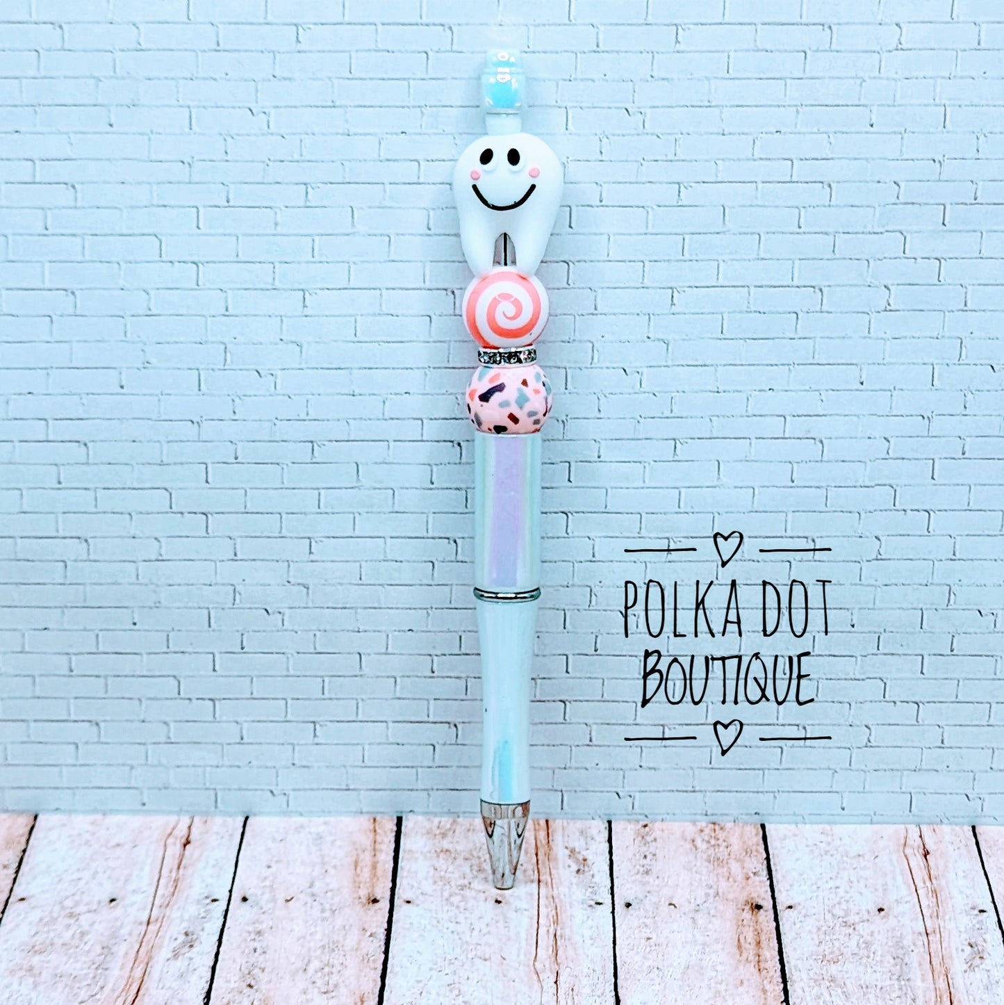 Tooth Silicone Beaded Pen