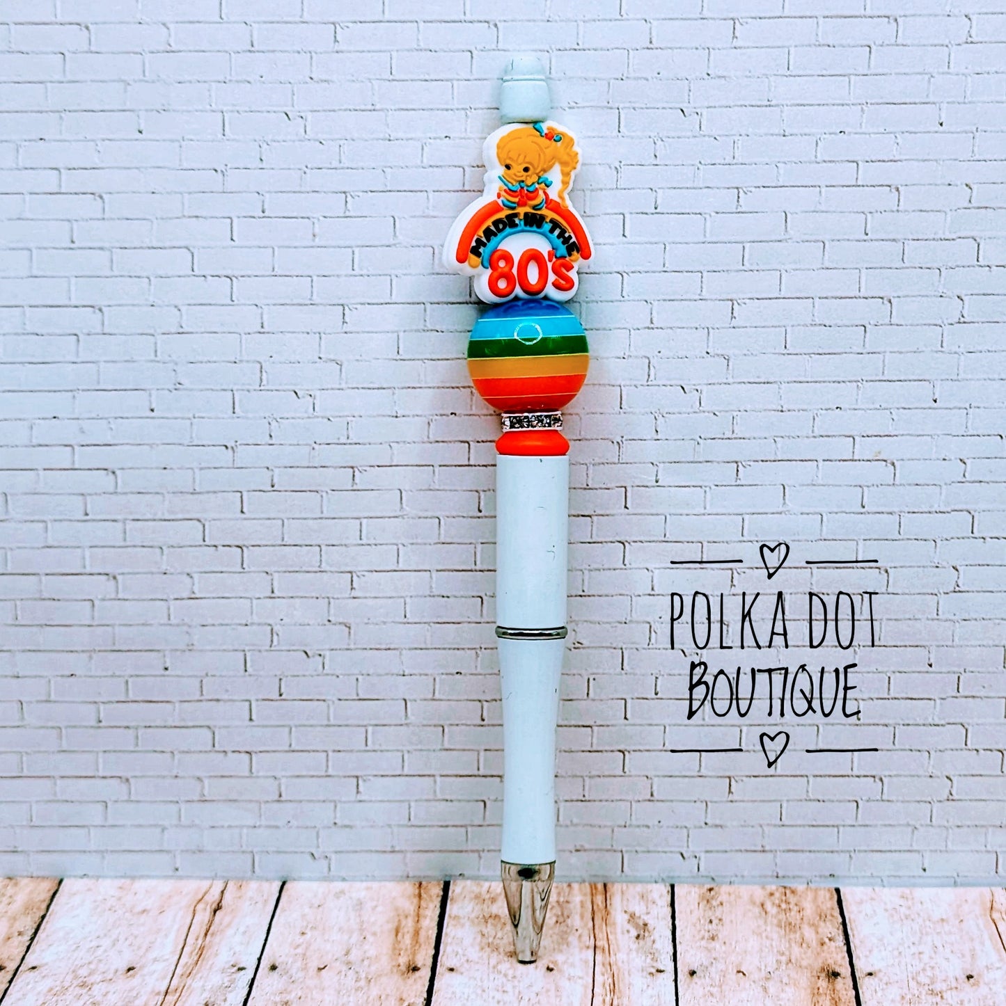 Rainbow Brite Silicone Beaded Pen