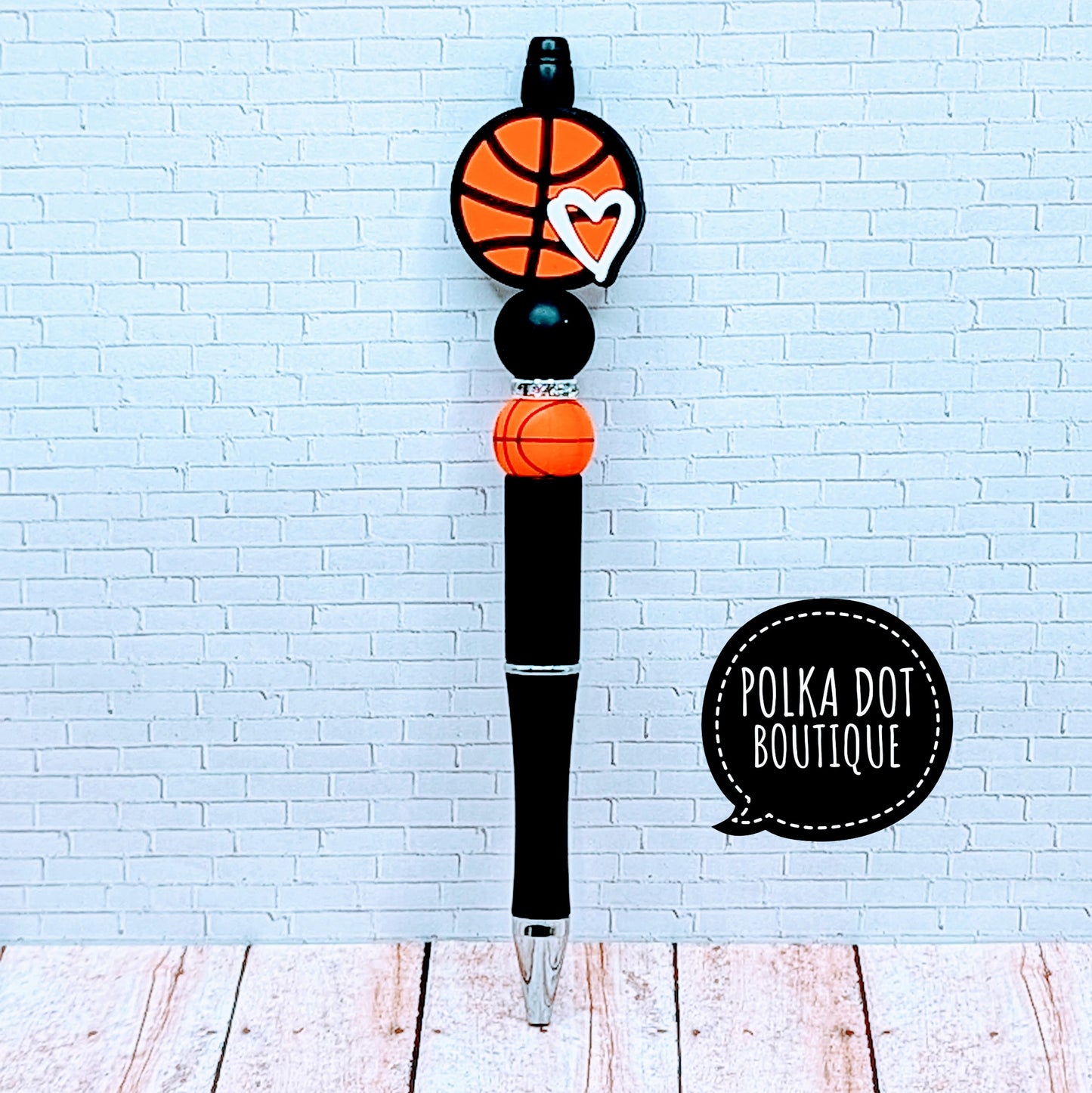 Basketball Silicone Beaded Pen