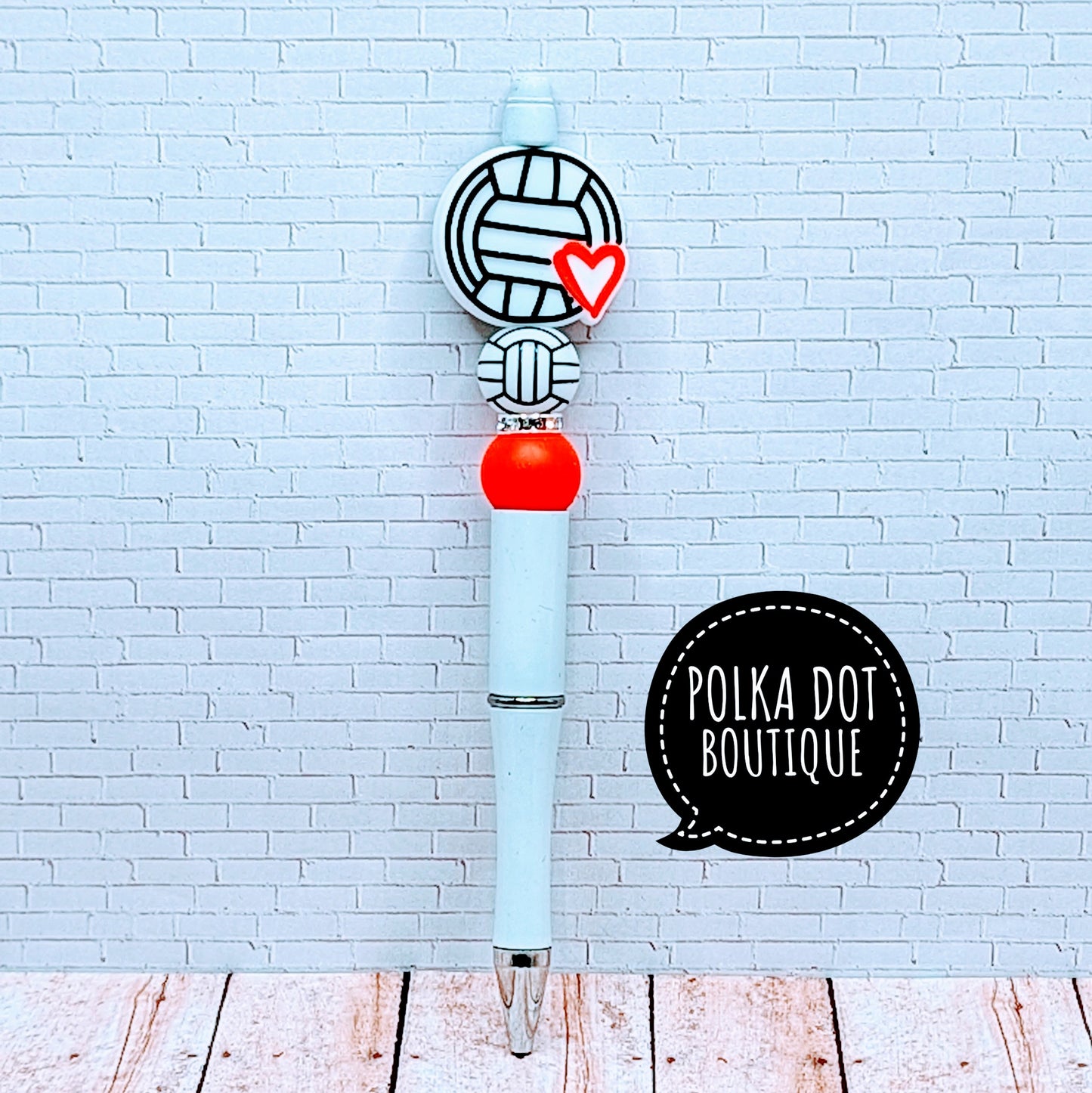 Volleyball Silicone Beaded Pen