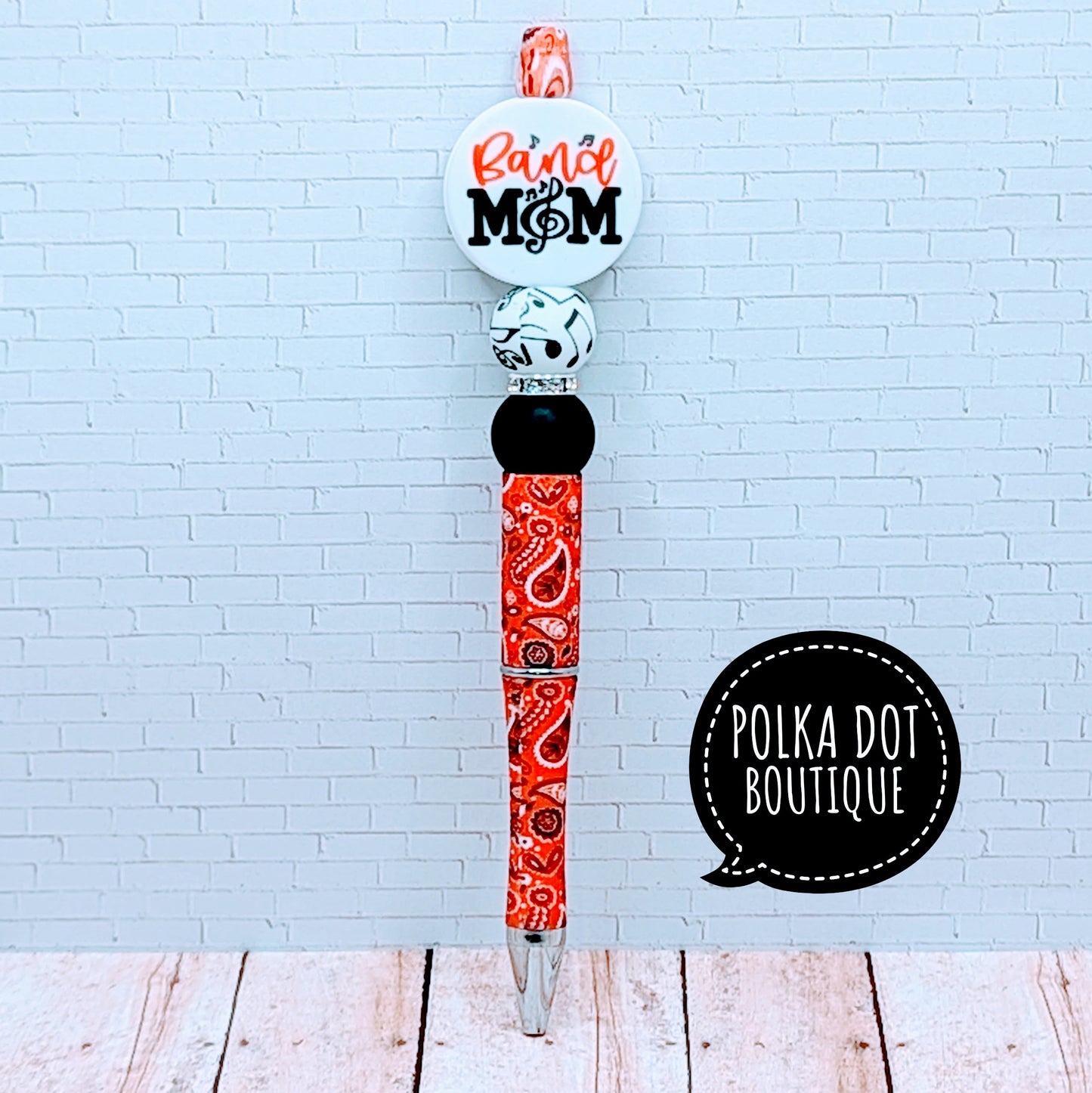 Mom : Band Mom Silicone Beaded Pen