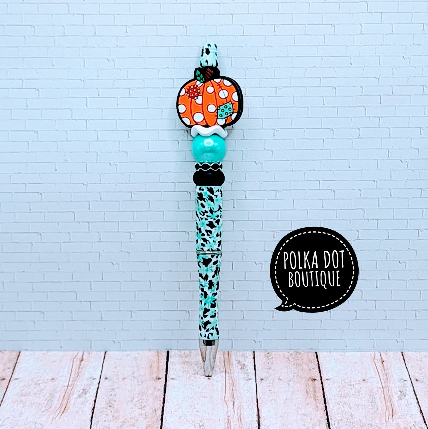 Fall Pumpkin Silicone Beaded Pen