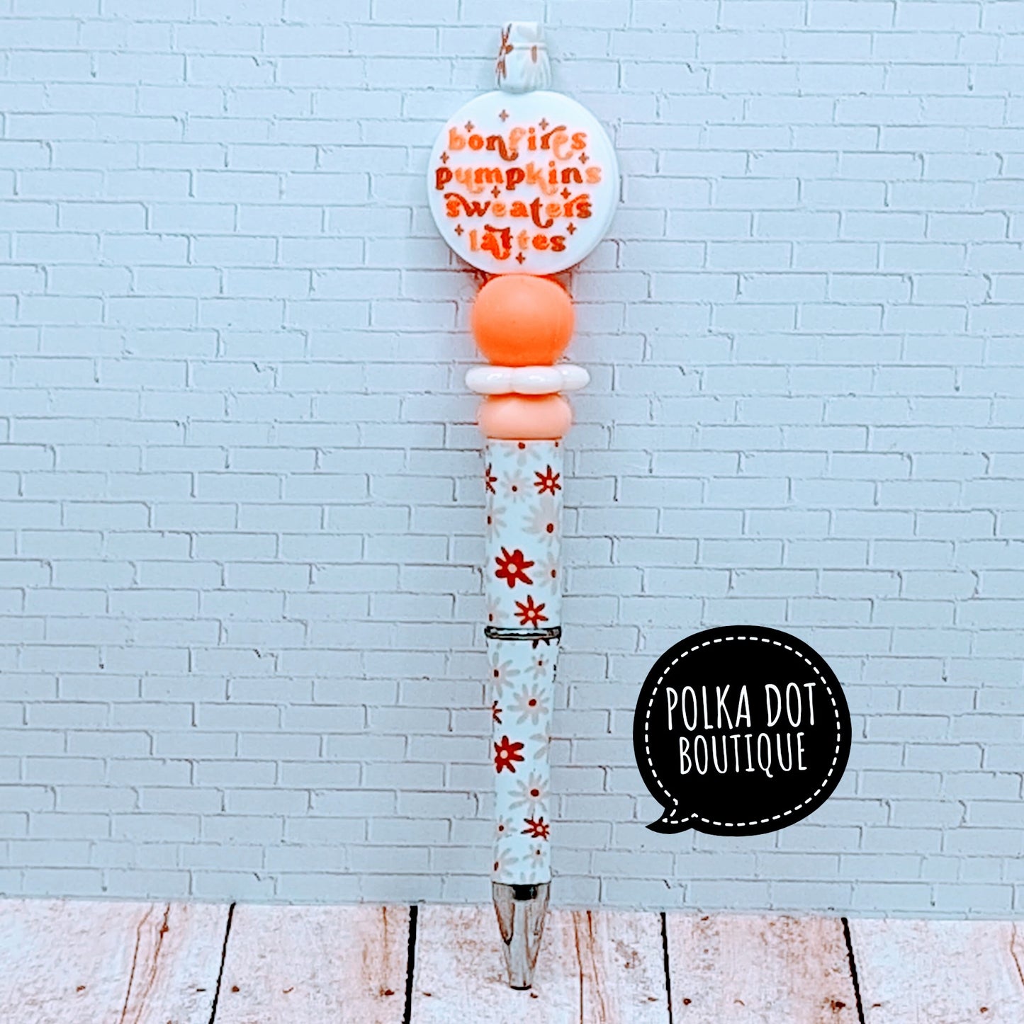 Fall Silicone Beaded Pen