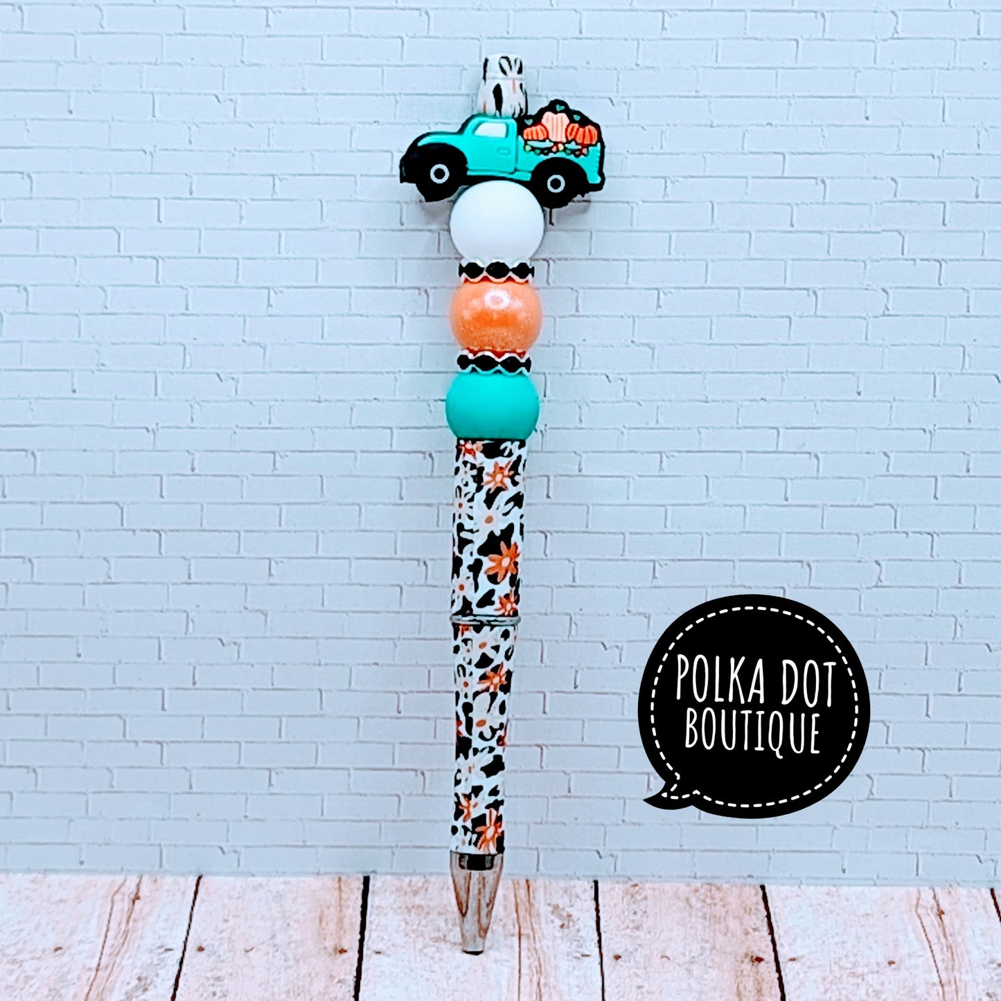 Fall Truck Silicone Beaded Pen
