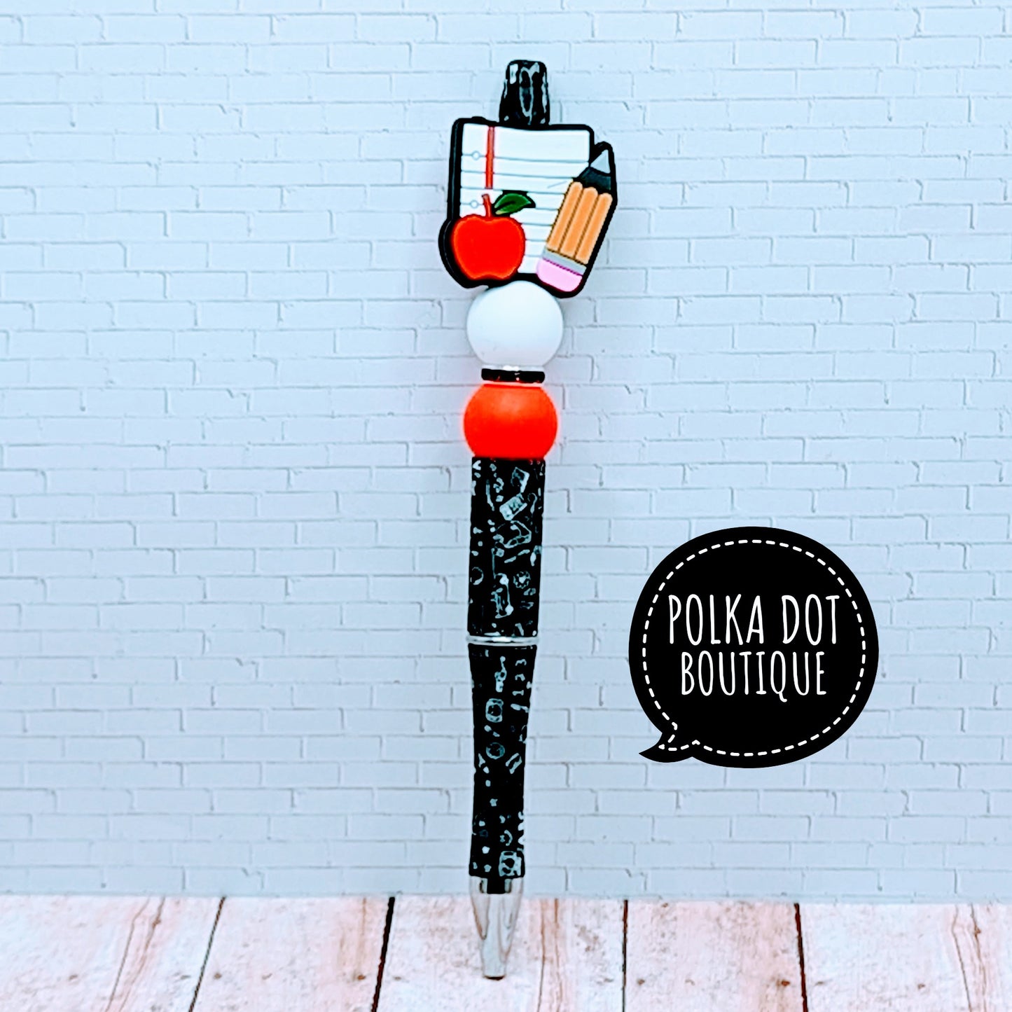 Teacher : Paper and Pencil Silicone Beaded Pen