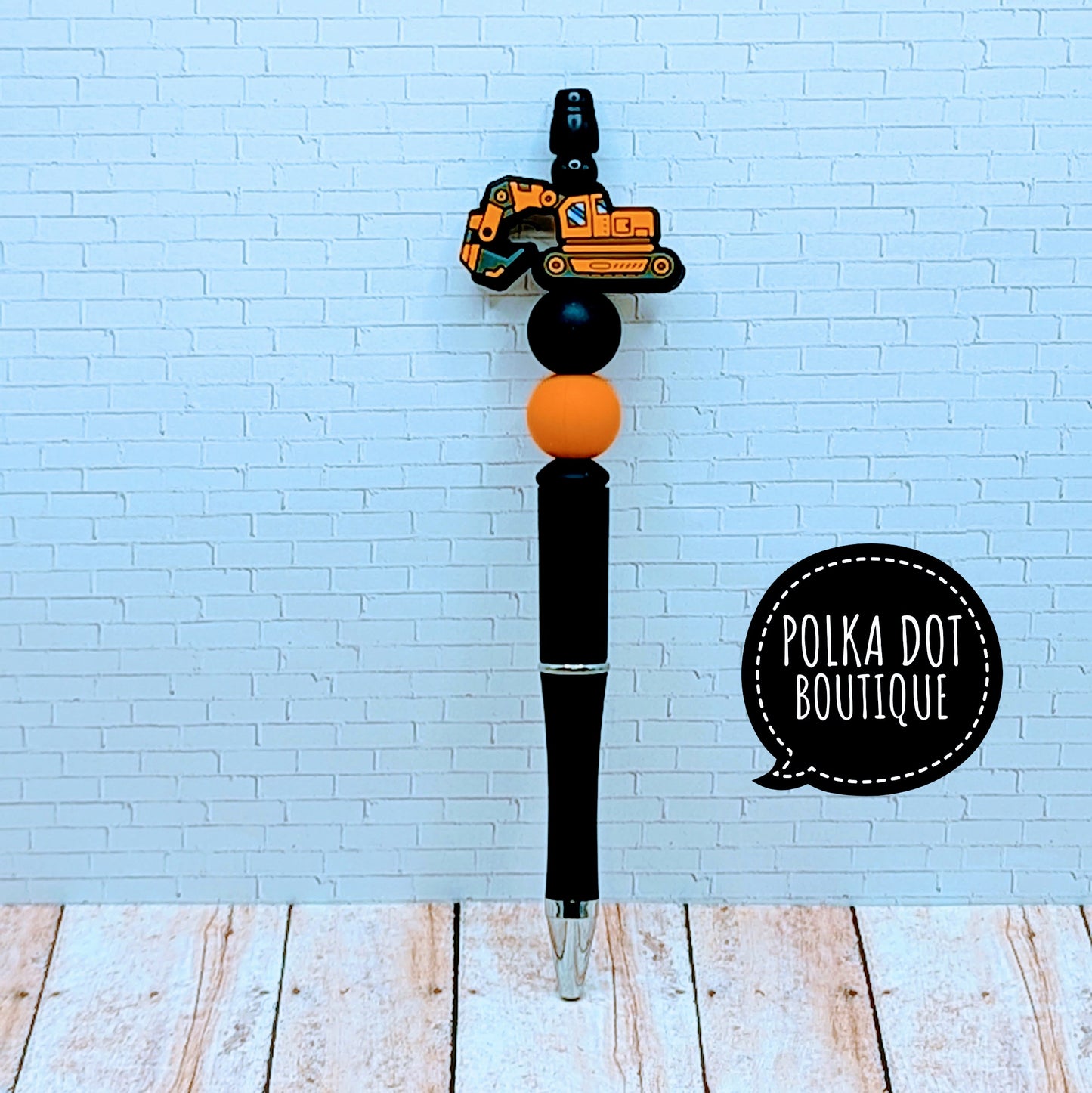 Excavator Silicone Beaded Pen