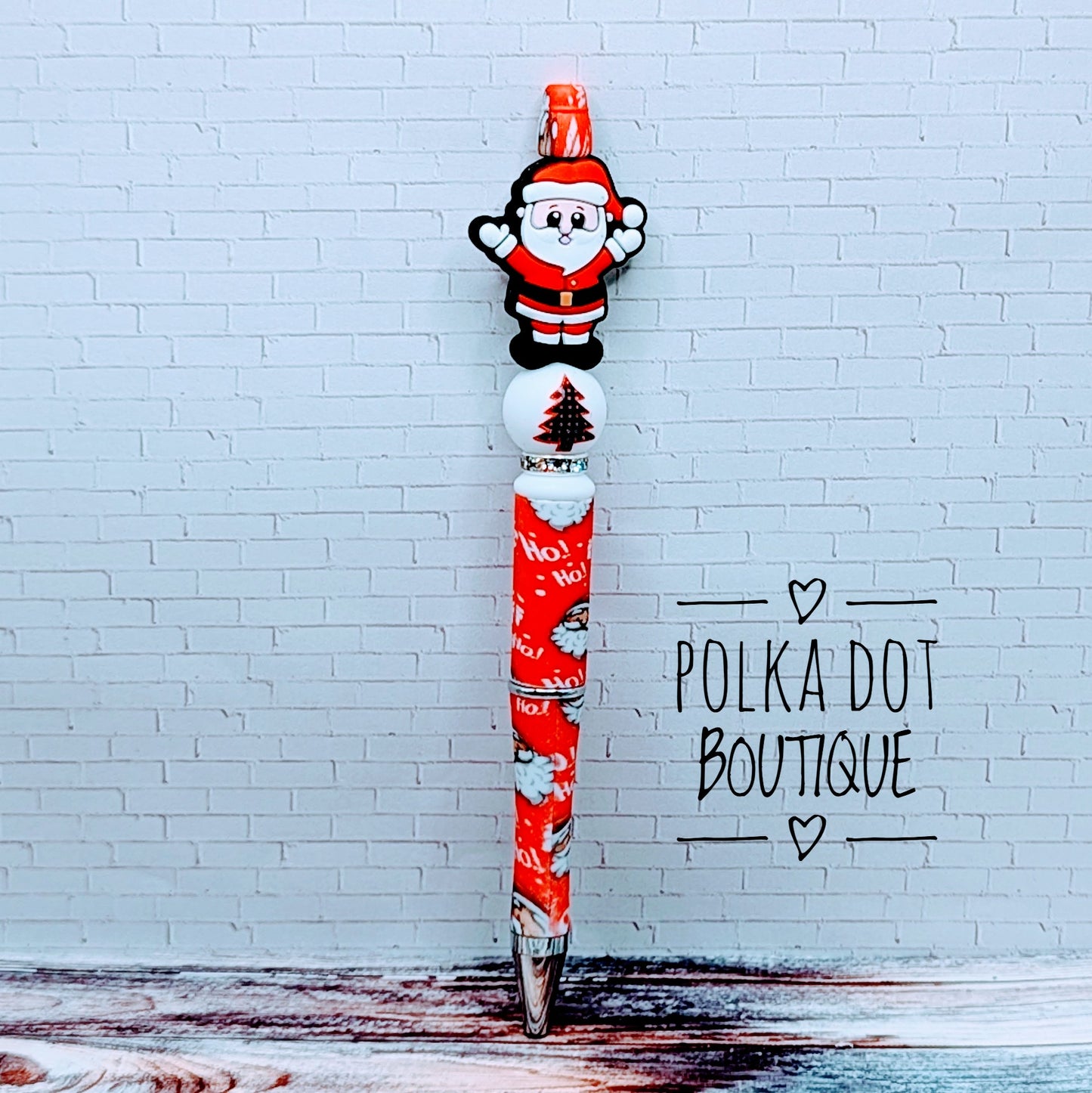 Santa Silicone Beaded Pen