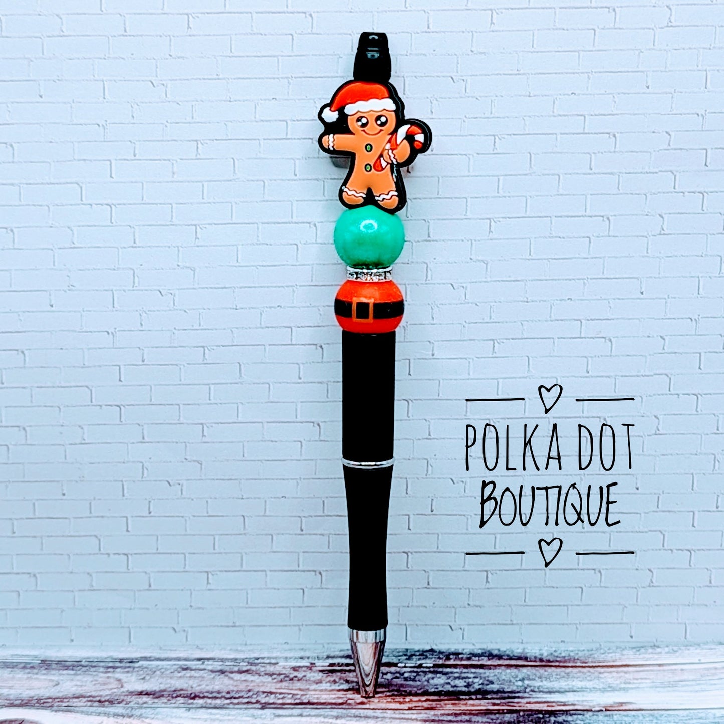 Gingerbread Silicone Beaded Pen