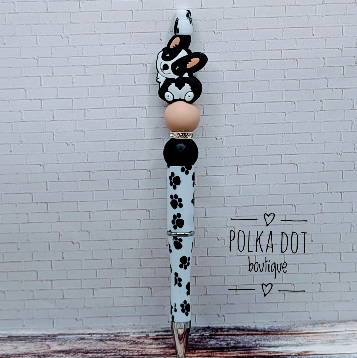 Dog : Corgi Silicone Beaded Pen