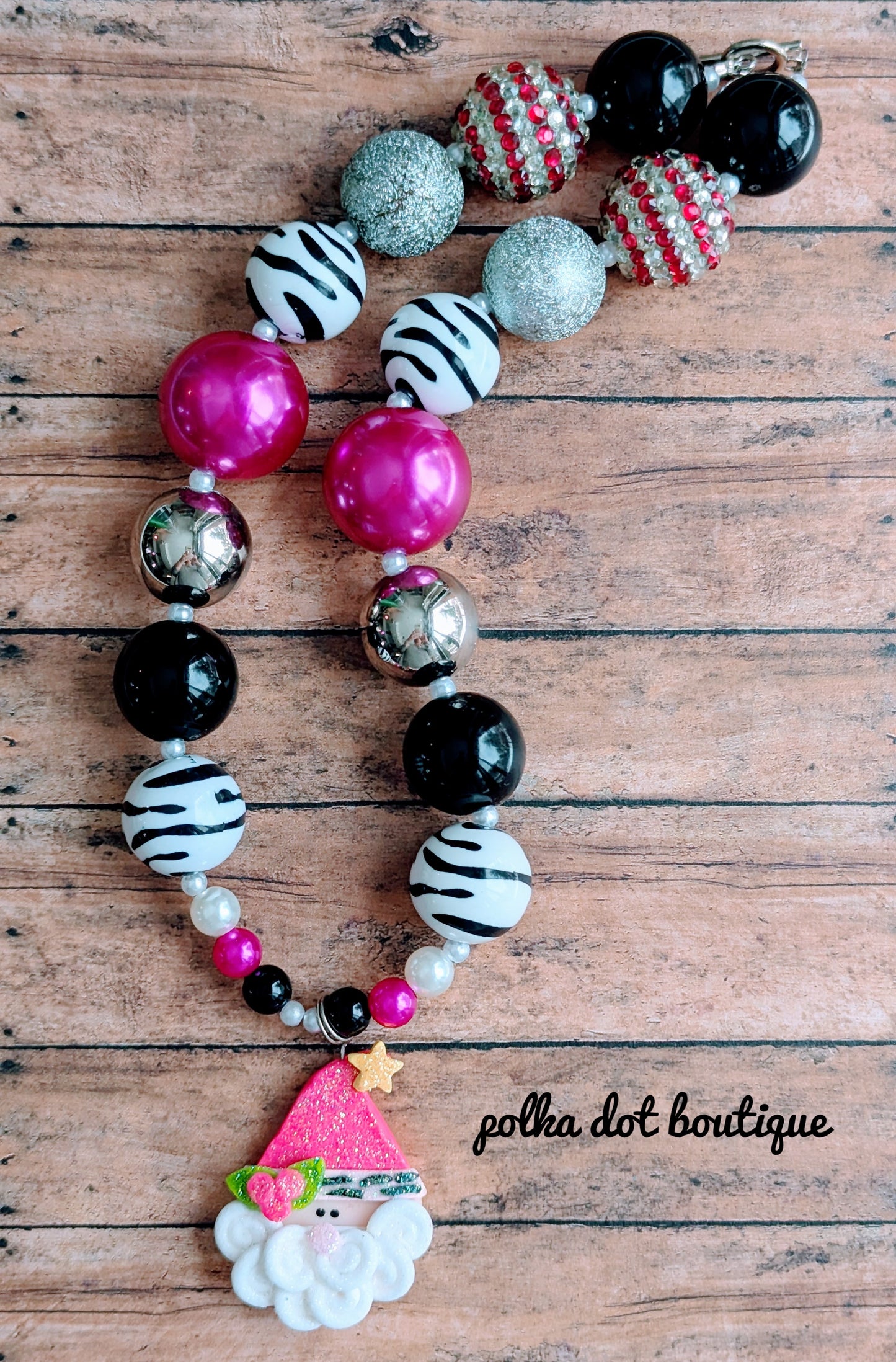 Santa Pink Chunky Necklace