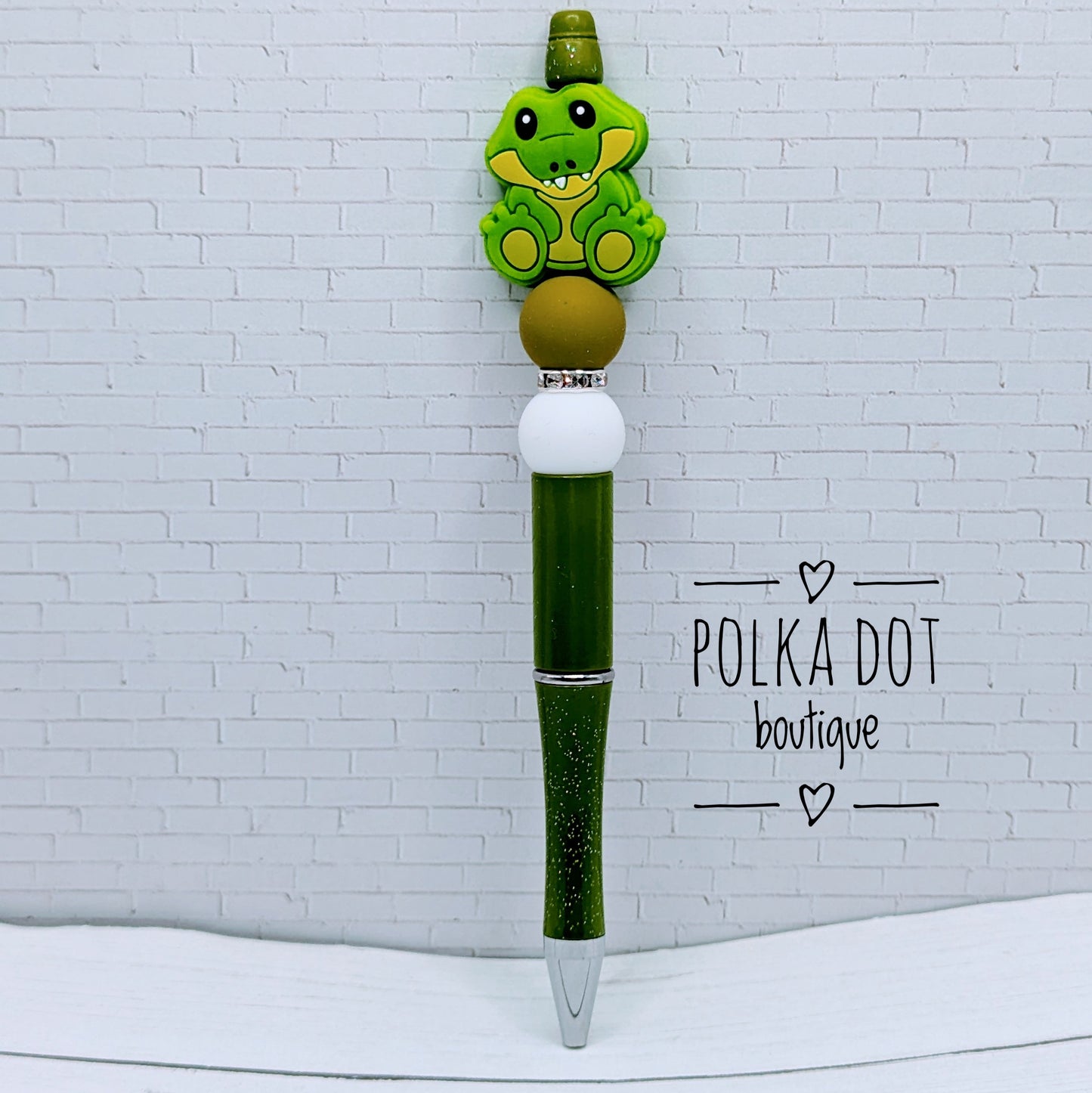 Alligator Silicone Beaded Pen