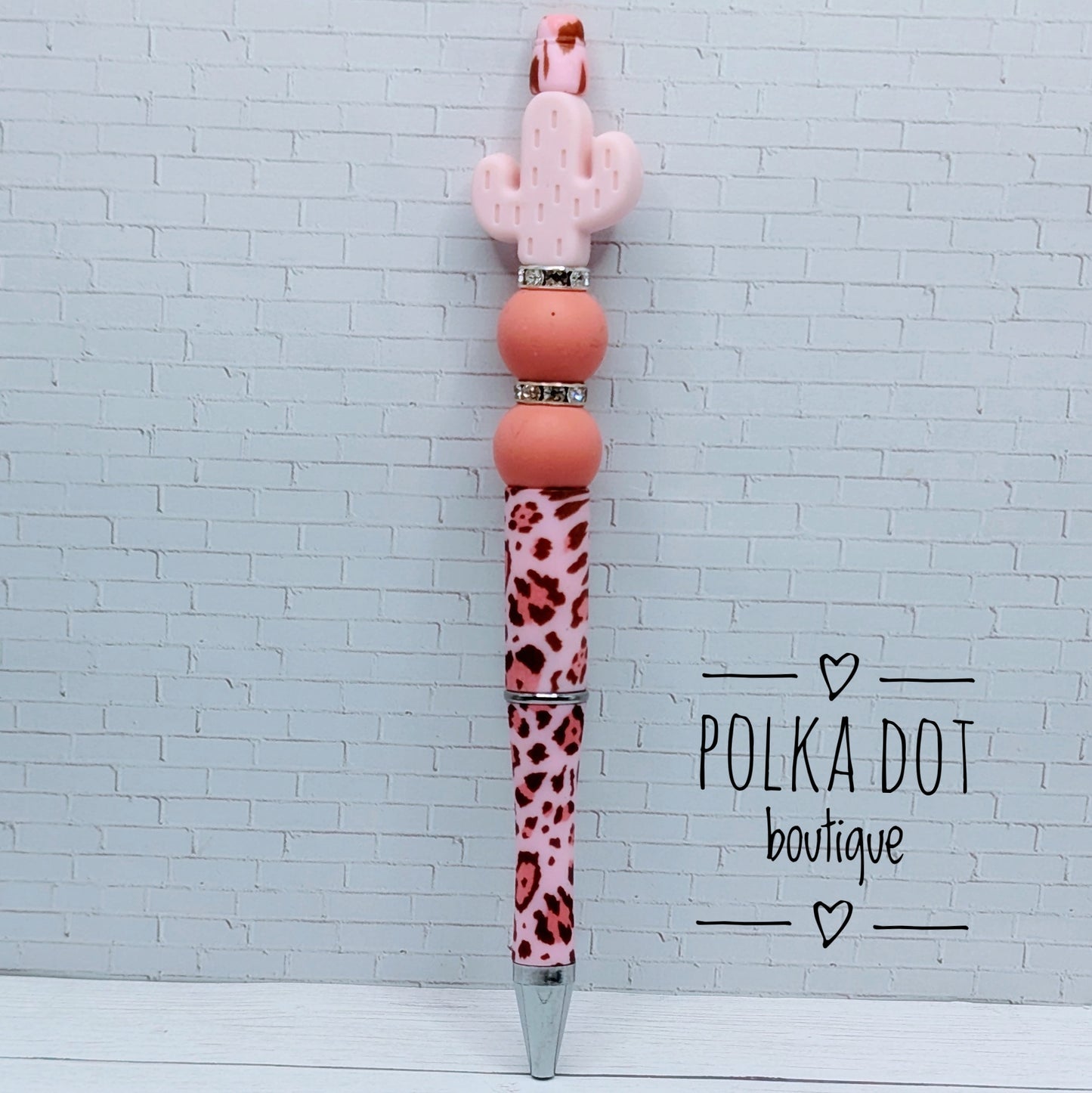 Cactus : Pink Silicone Beaded Pen