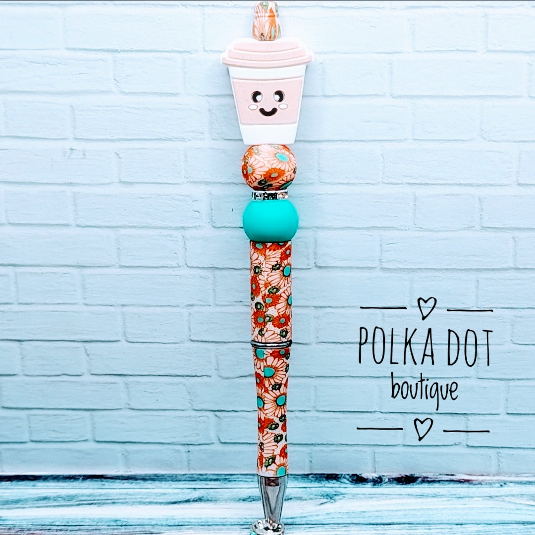 Coffee: Cream Cup Silicone Beaded Pen