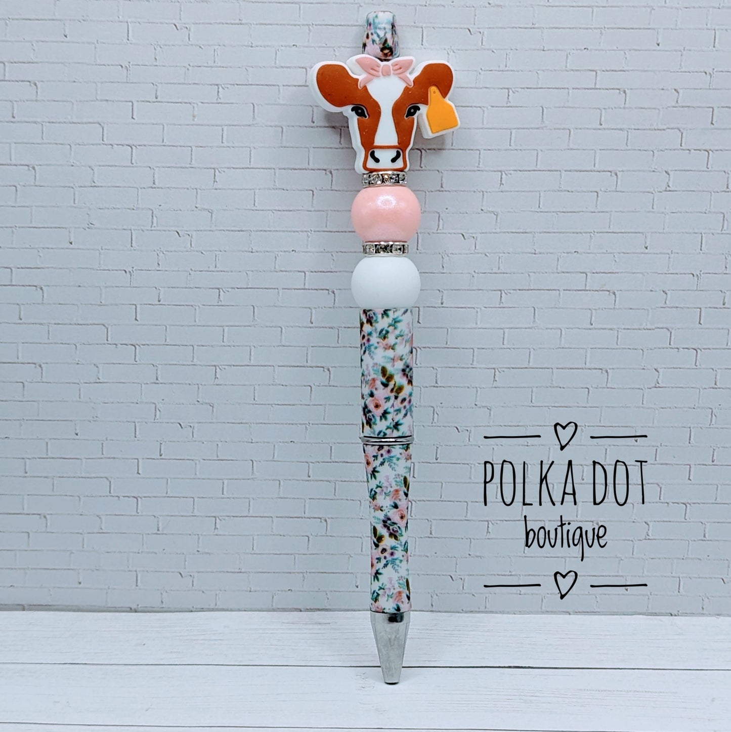 Cow : Lily Silicone Beaded Pen