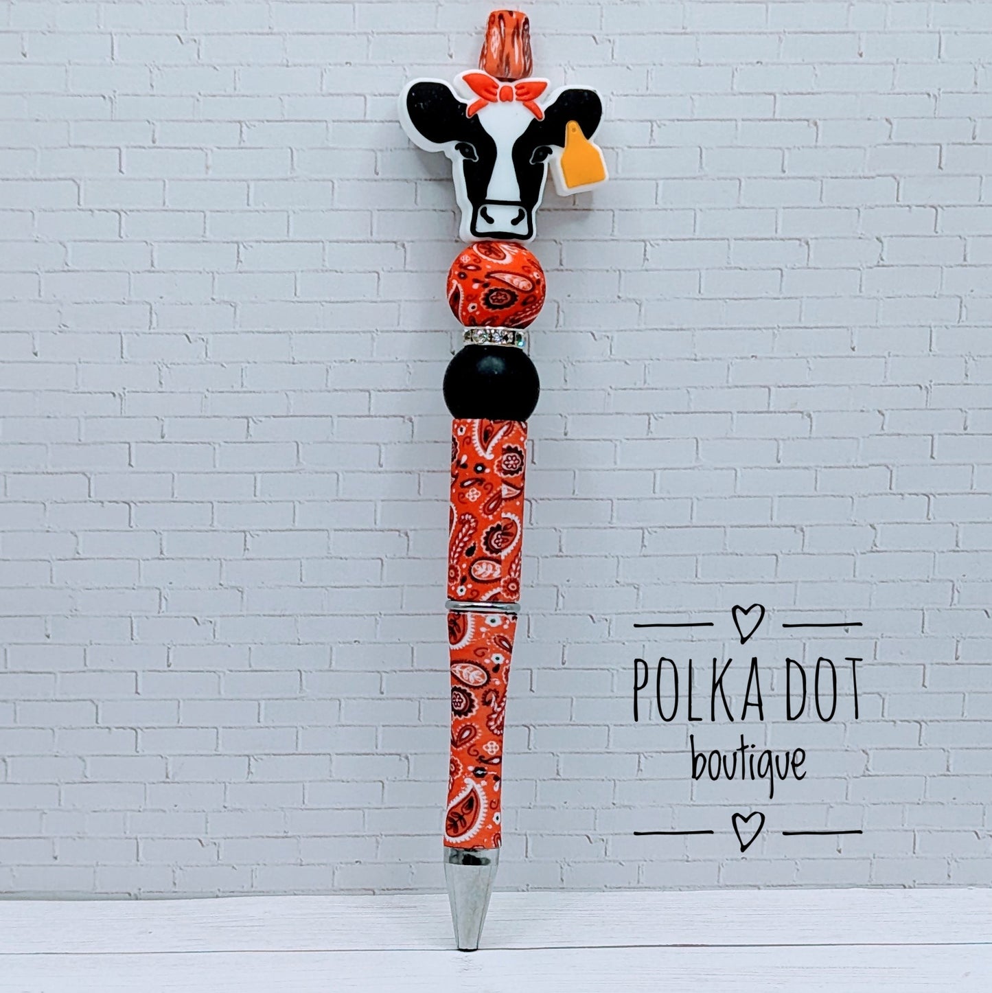Cow : Daisy Silicone Beaded Pen