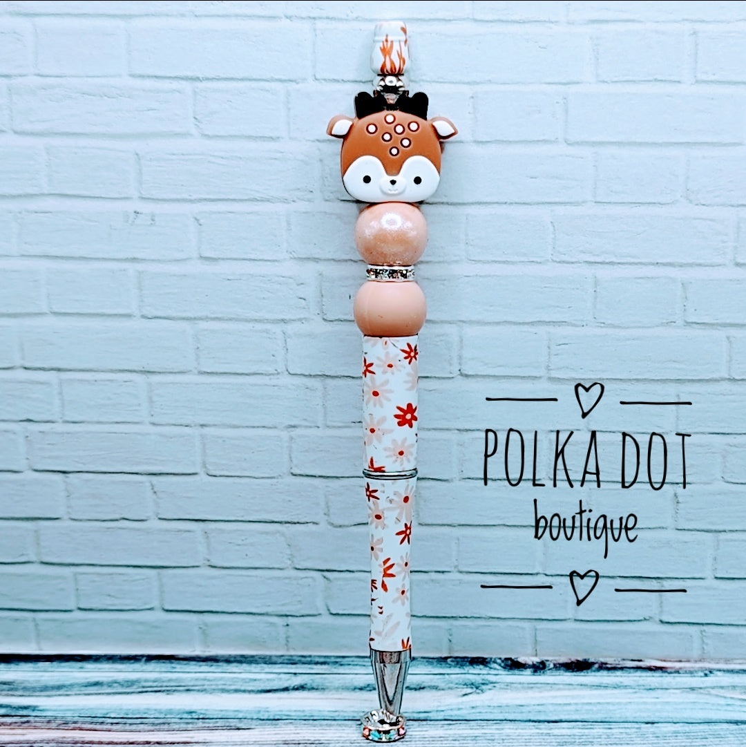 Fawn Silicone Beaded Pen