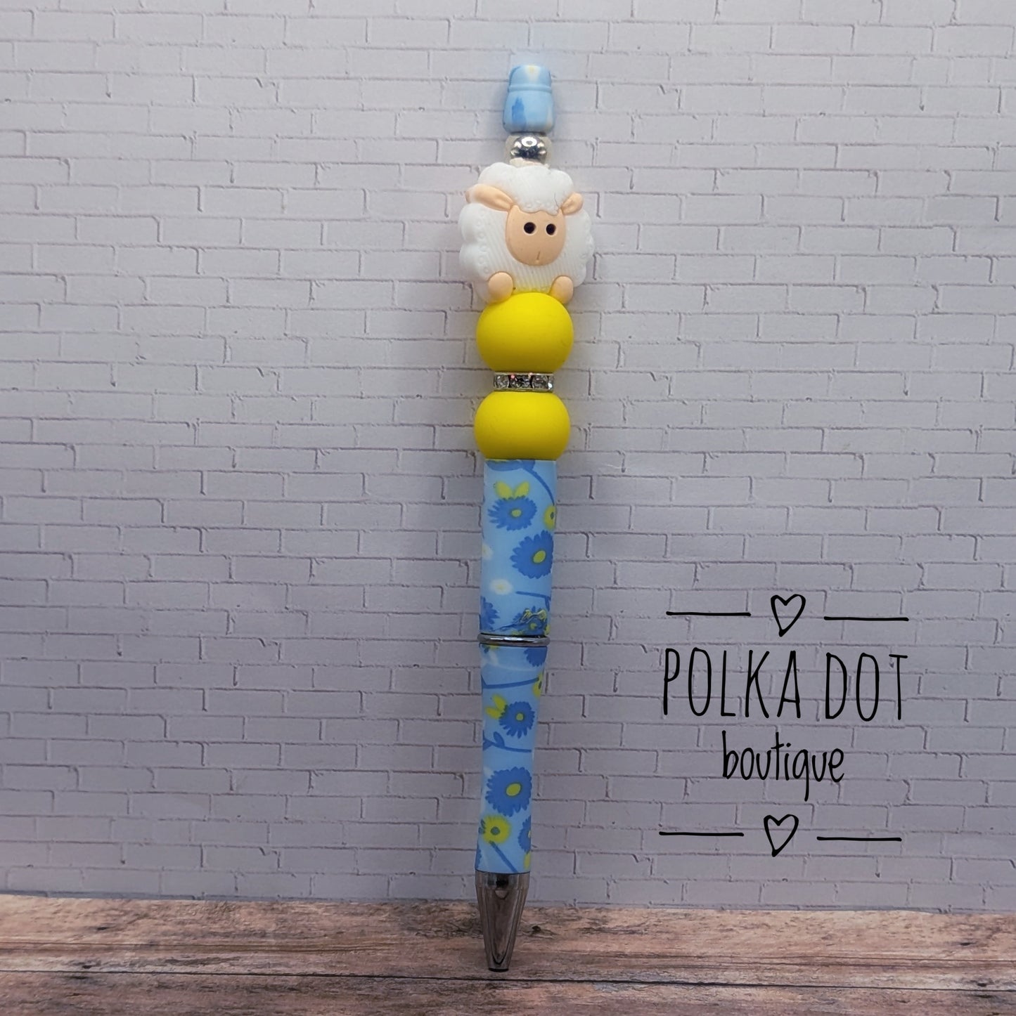 Lamb Silicone Beaded Pen