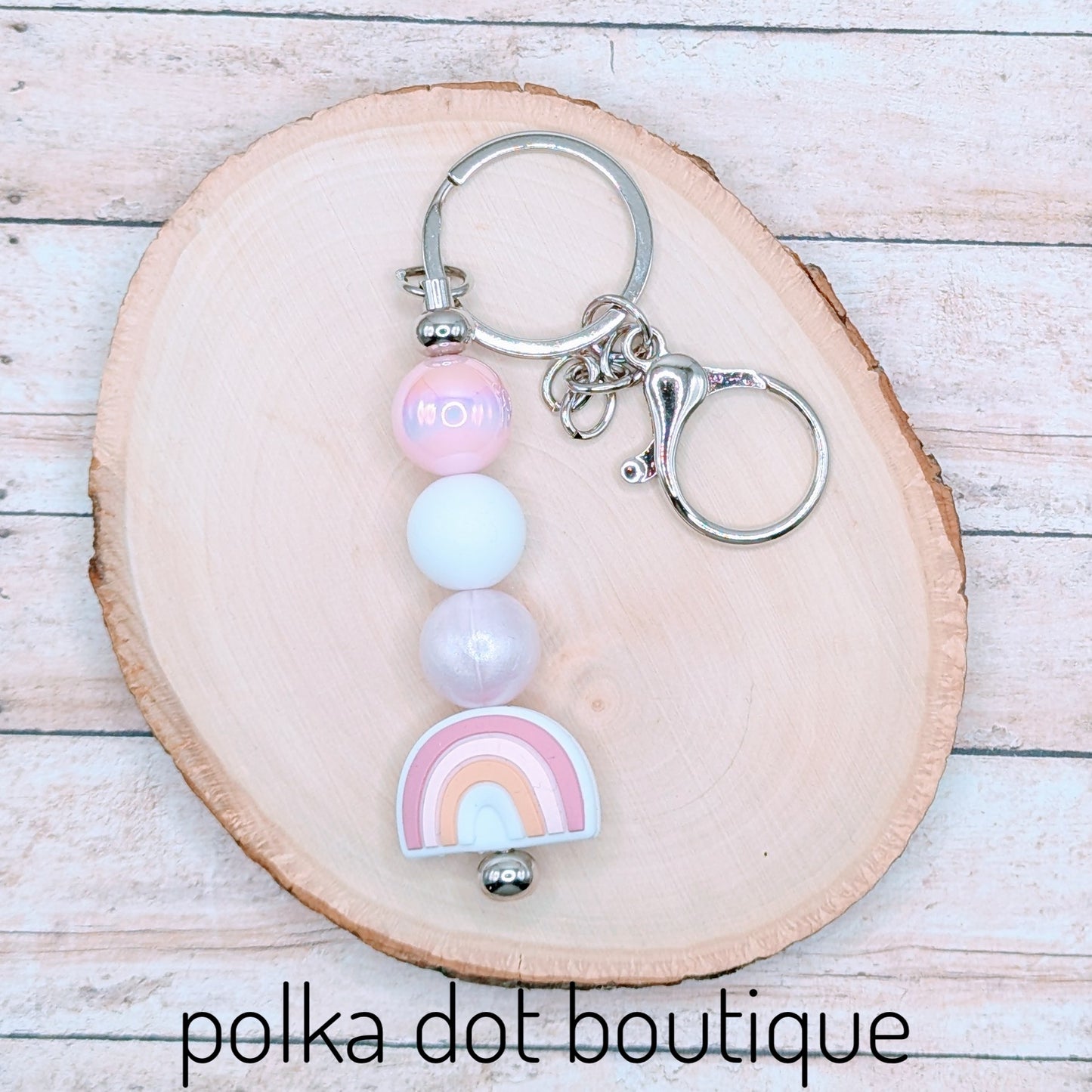 Rainbow Pink Silicone Keychain