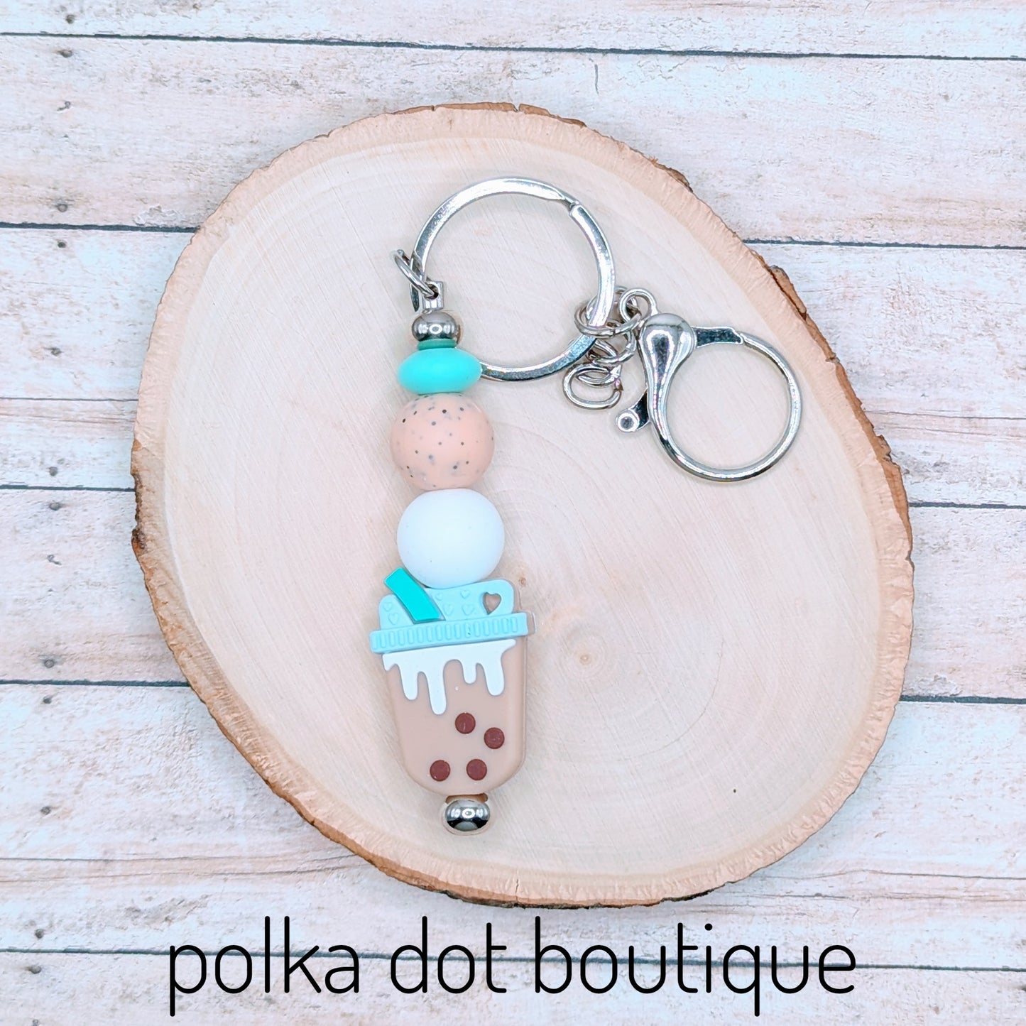 Boba Brown Silicone Keychain