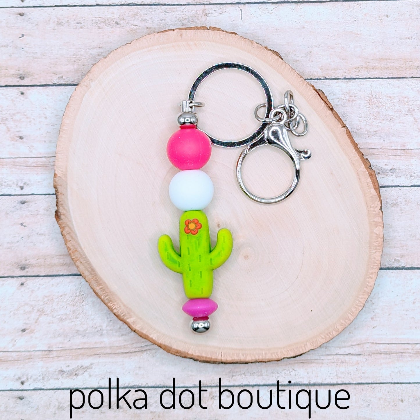 Cactus Green Silicone Keychain
