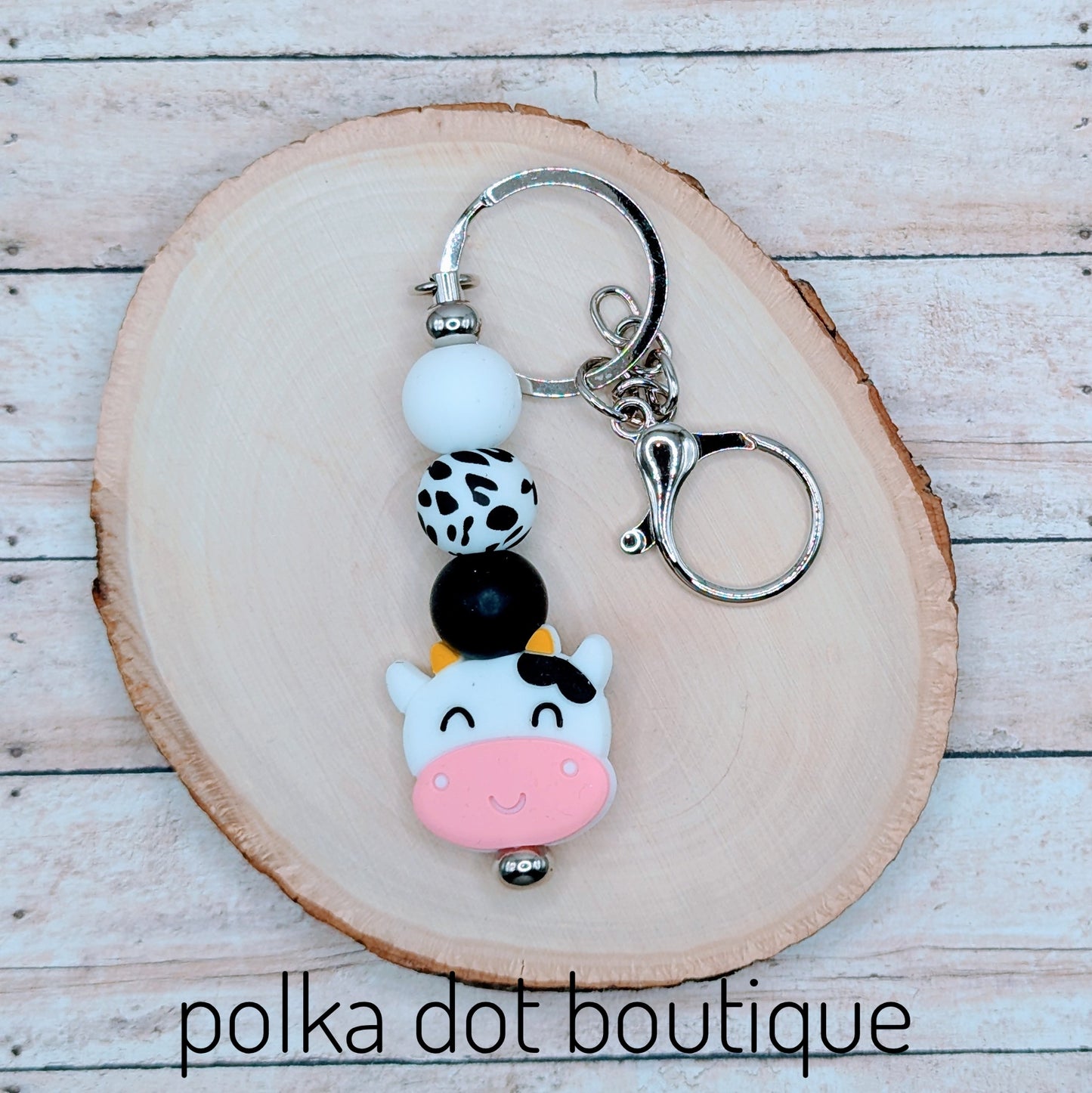 Cow Silicone Keychain