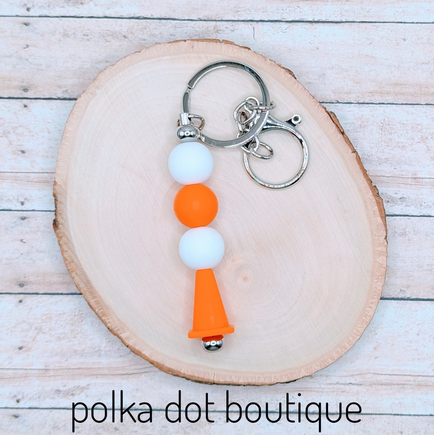 Construction Cone Silicone Keychain
