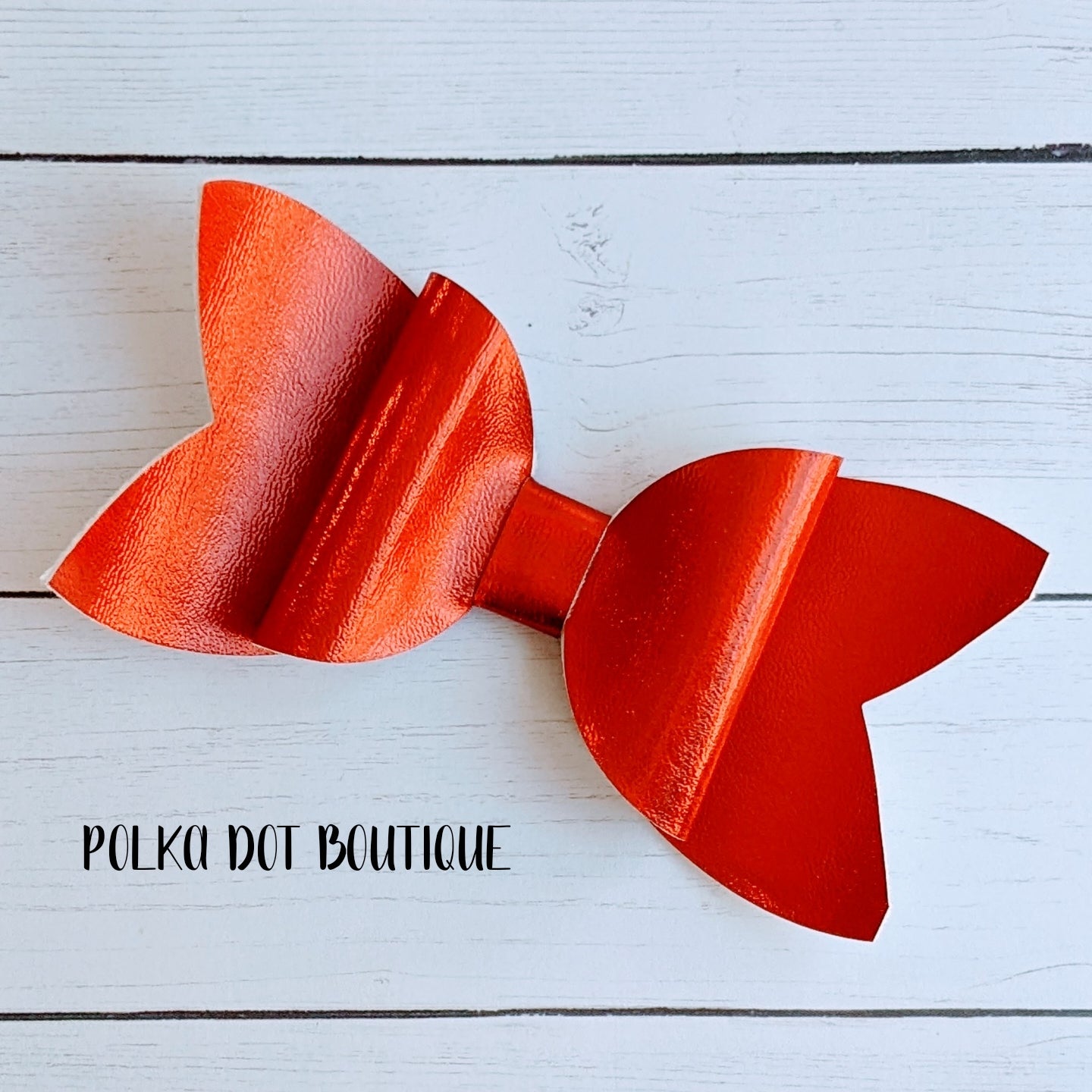 Iridescent Red Faux Leather Bow