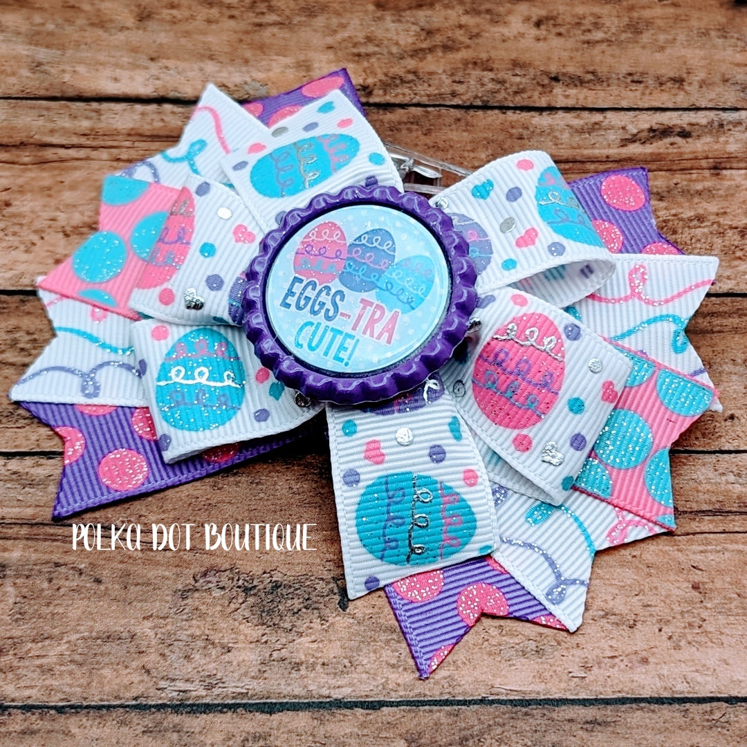 Eggs-tra cute Pinwheel Bow