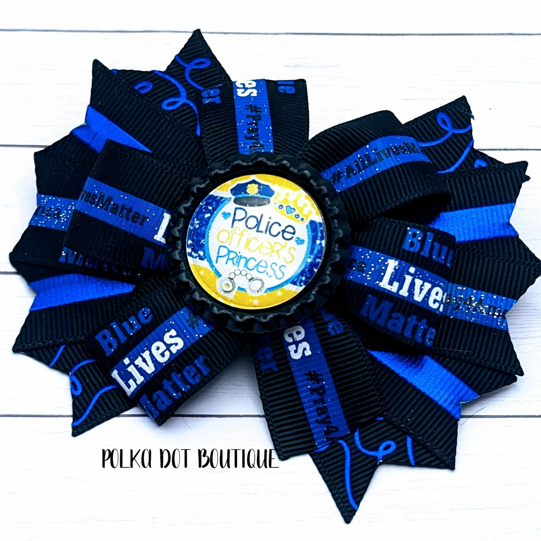 Police Officers Princess Pinwheel Bow
