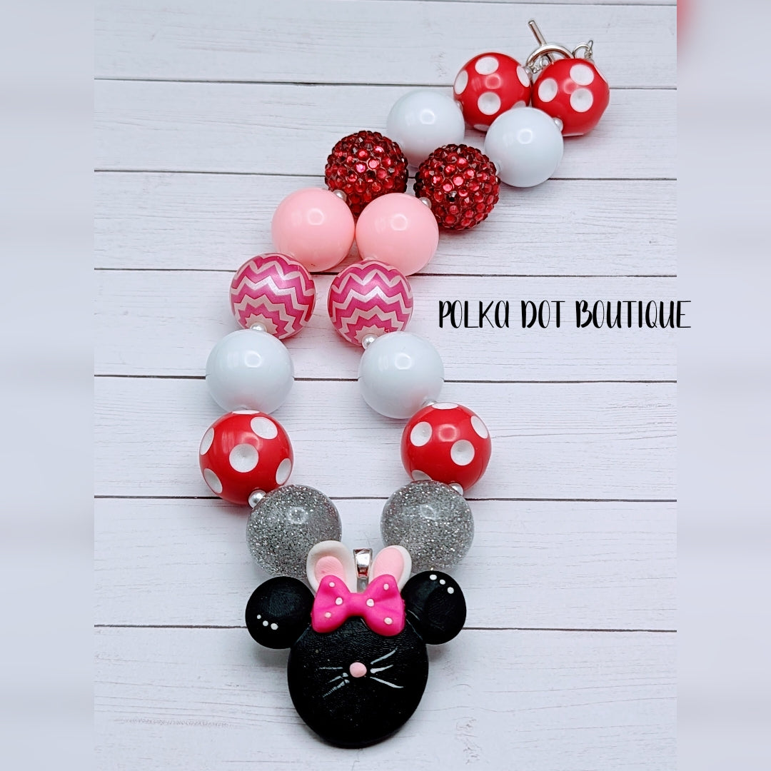 Bunny Minnie Clay Chunky Necklace