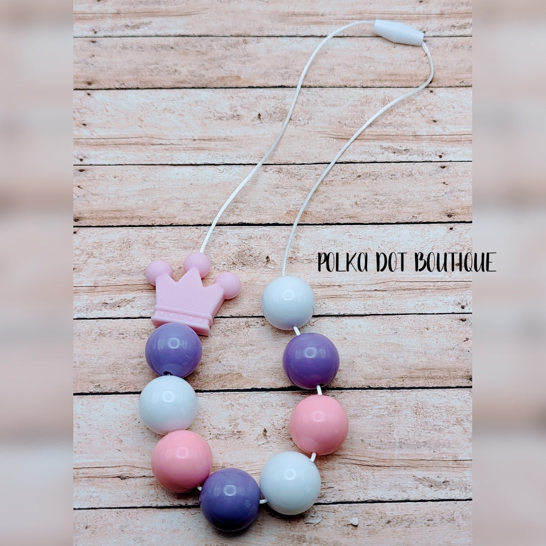 Pink Crown Chunky Necklace