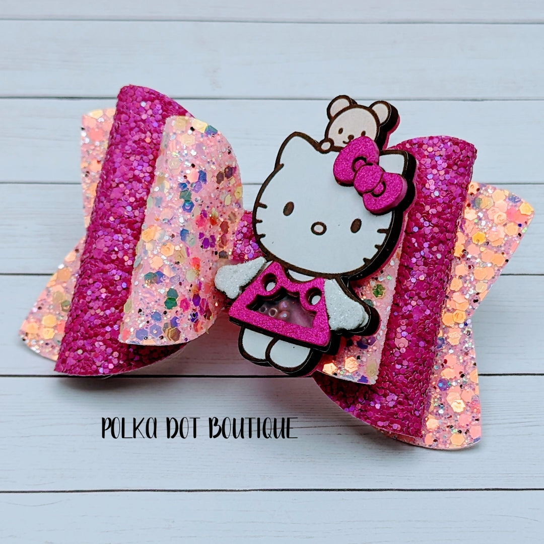 Hello Kitty Glitter Faux Leather Bow