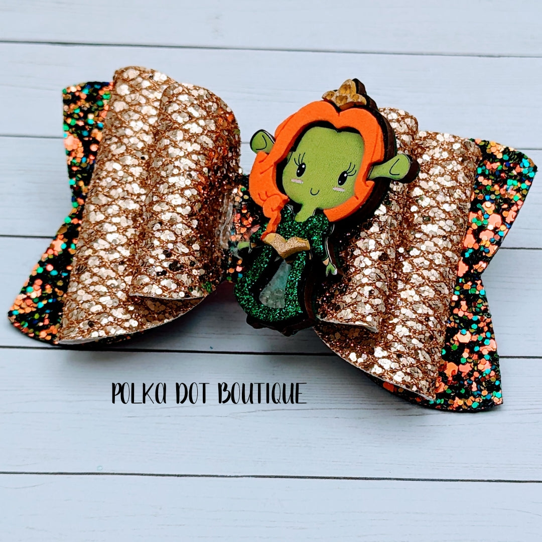 Fiona Glitter Faux Leather Bow