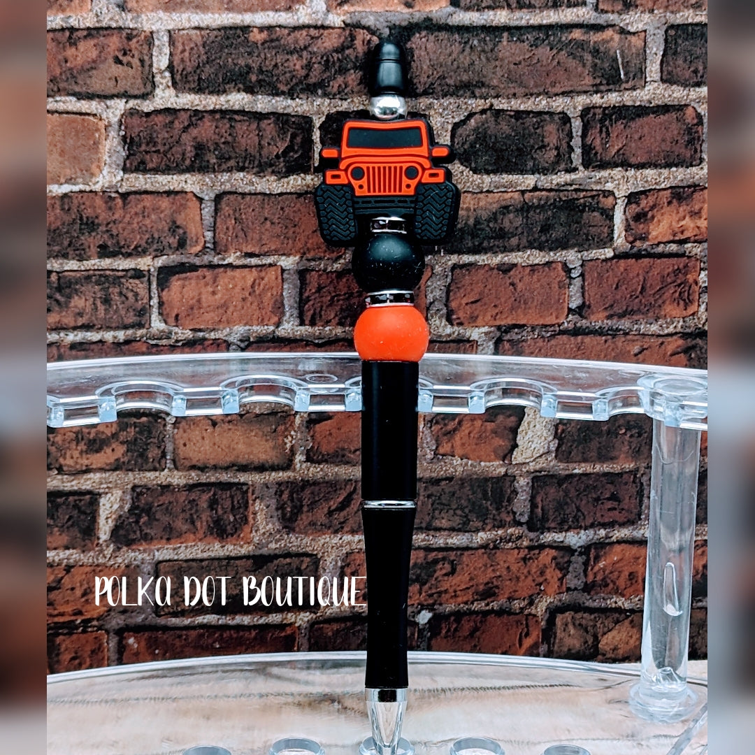 Jeep : Red Silicone Beaded Pen