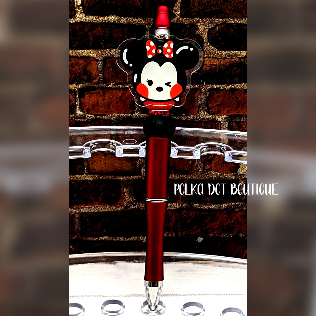 Minnie Mouse Silicone Beaded Pen